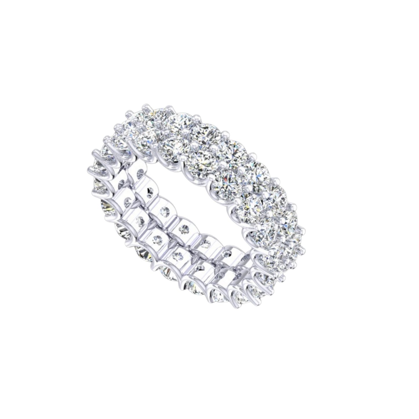 Guru Jewel's Round Diamond Studded Exclusive Silver Ring For Her