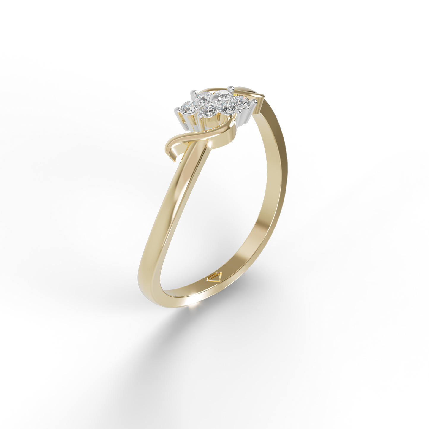 Guru Jewel's Glamorous C.Z Diamond Studded Silver Ring For Her