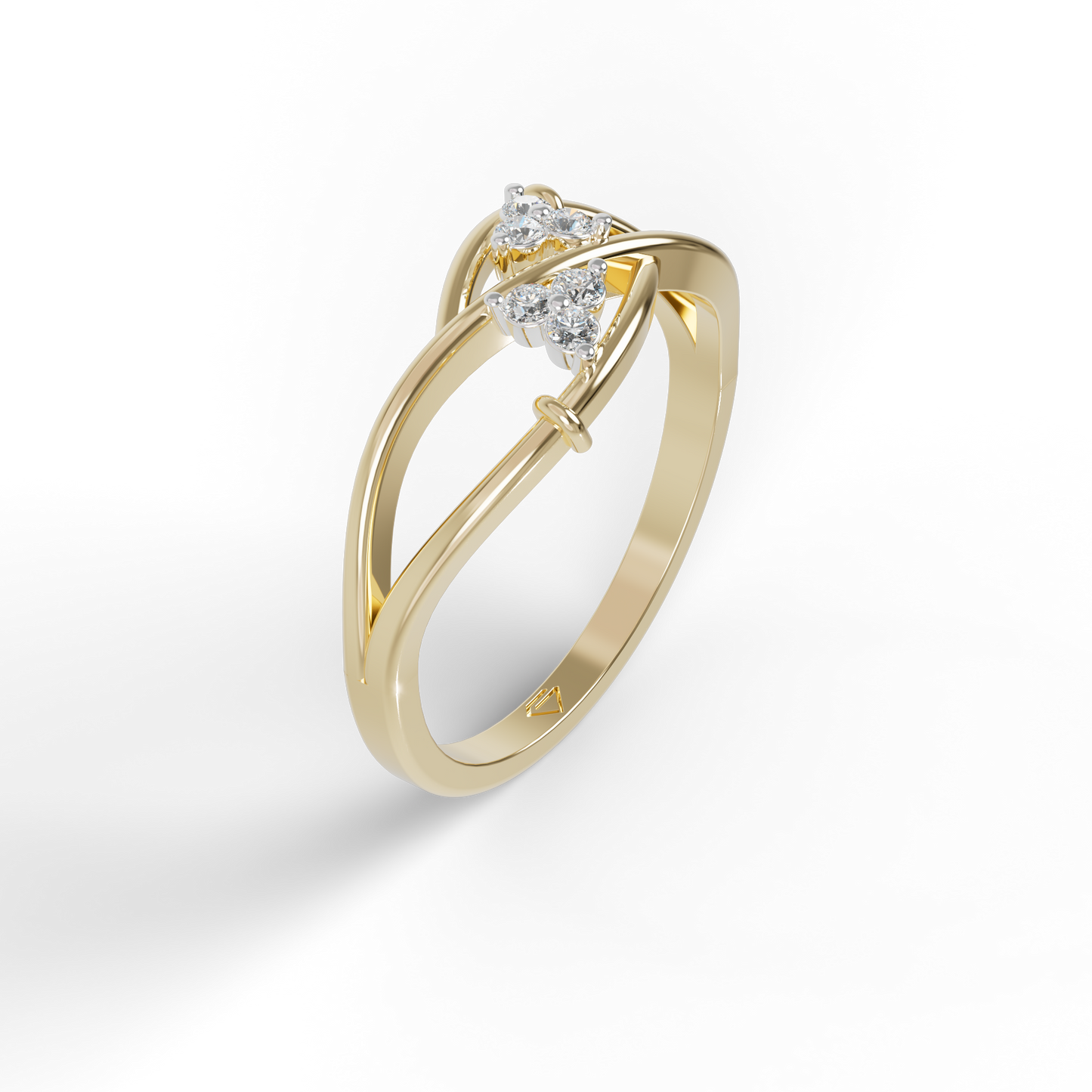Guru Jewel's Round C.Z Diamond Studded Silver Ring For Her