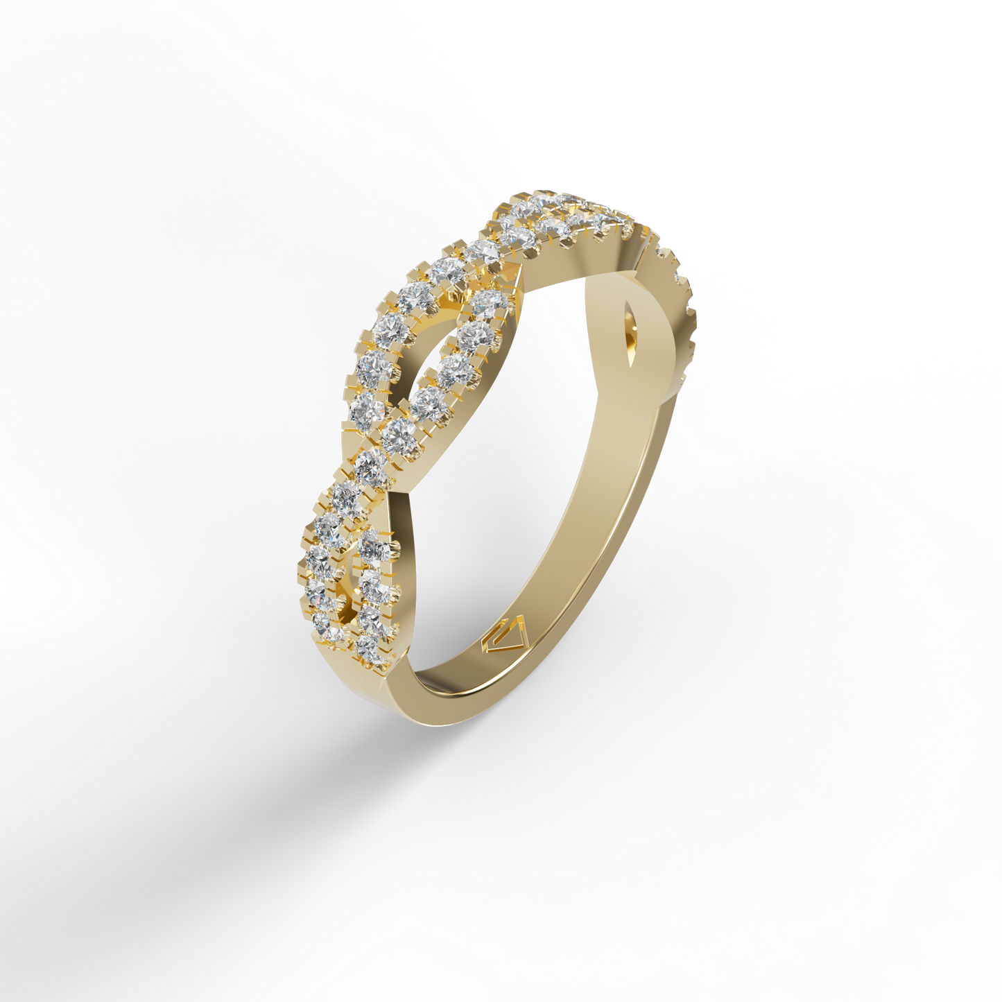 Guru Jewel's Astonishing Round Diamond Studded Infinity Band Ring For Her
