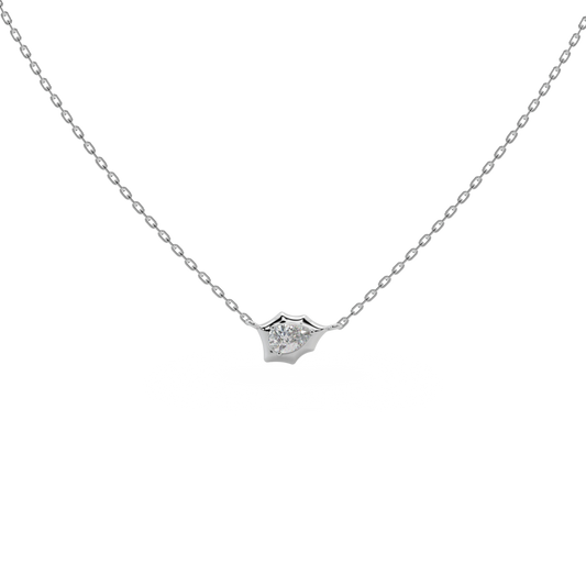 Guru Jewel's Pear Shaped Solitaire Diamond Studded In Silver Only Pendant For Her