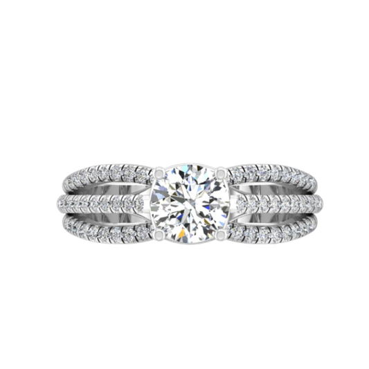Guru Jewel's Center Solitaire Studded Beautiful Silver Ring For Her