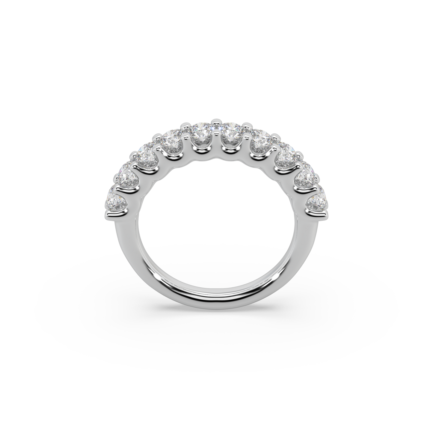 Classic Eternity 925 Silver Moissanite Studded Ladies Ring For Her