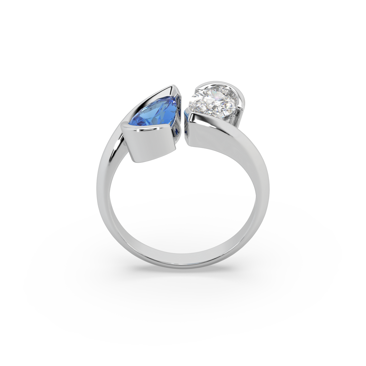 Classic Pear Cut 0.80 CT And Stone 925 Silver And Fancy Diamond Studded Ladies Ring For Her