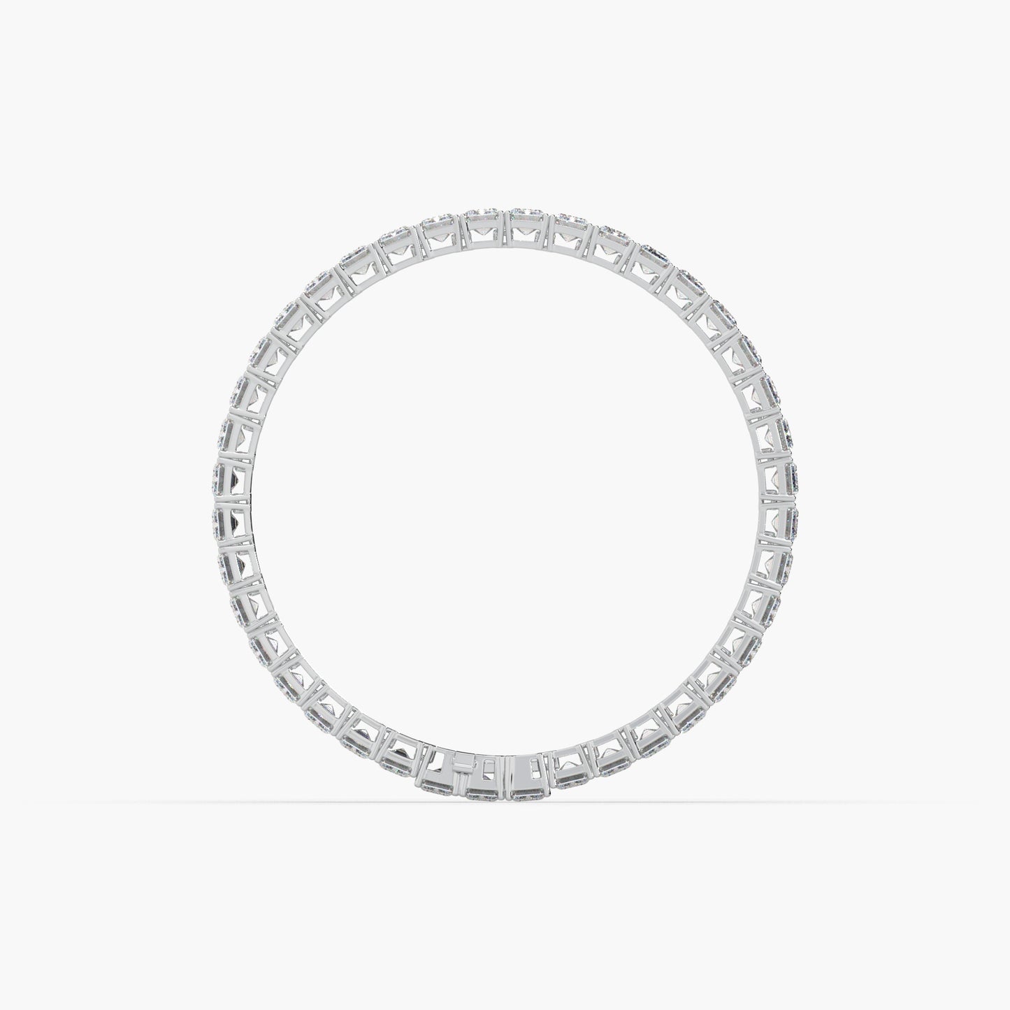 Guru Jewel's Alluring Emerald Diamond Studded Silver Tennis Bracelet