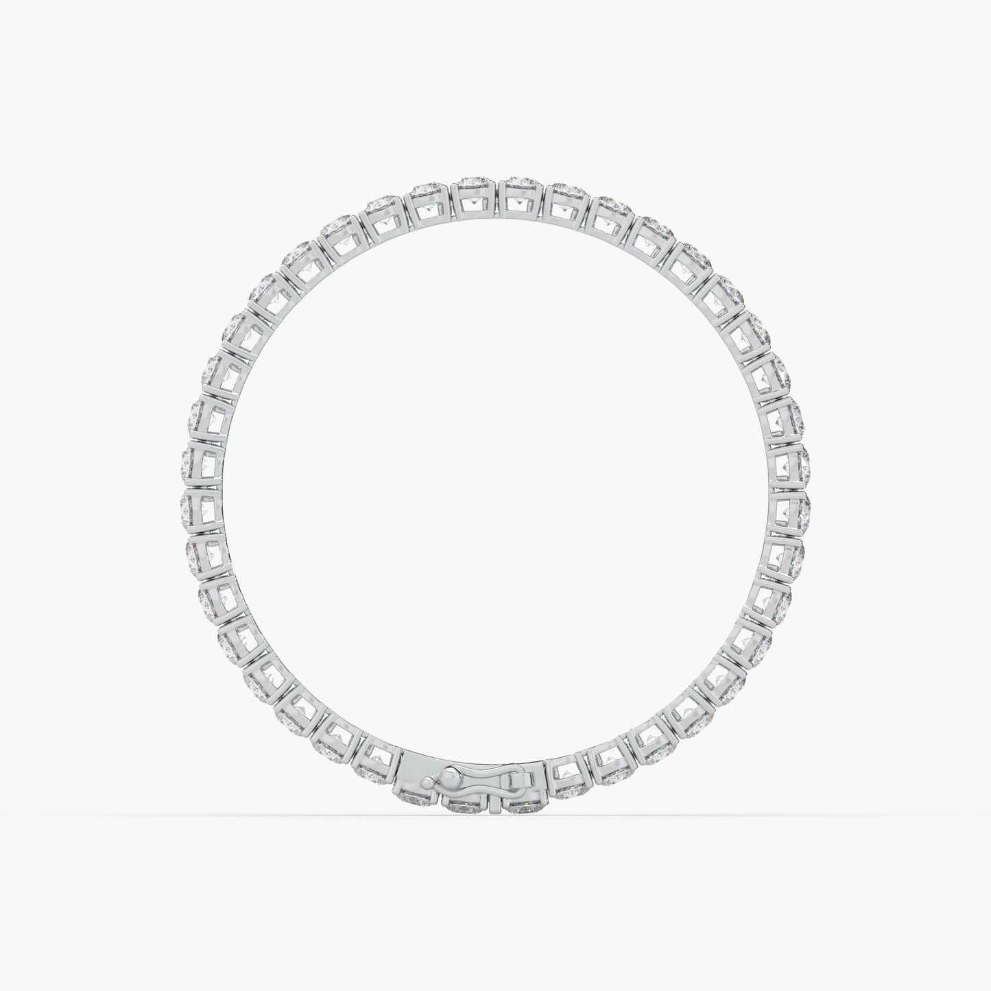 Guru Jewel's Glamorous 4.00 MM Round Solitaire Diamond Studded Silver Tennis Bracelet