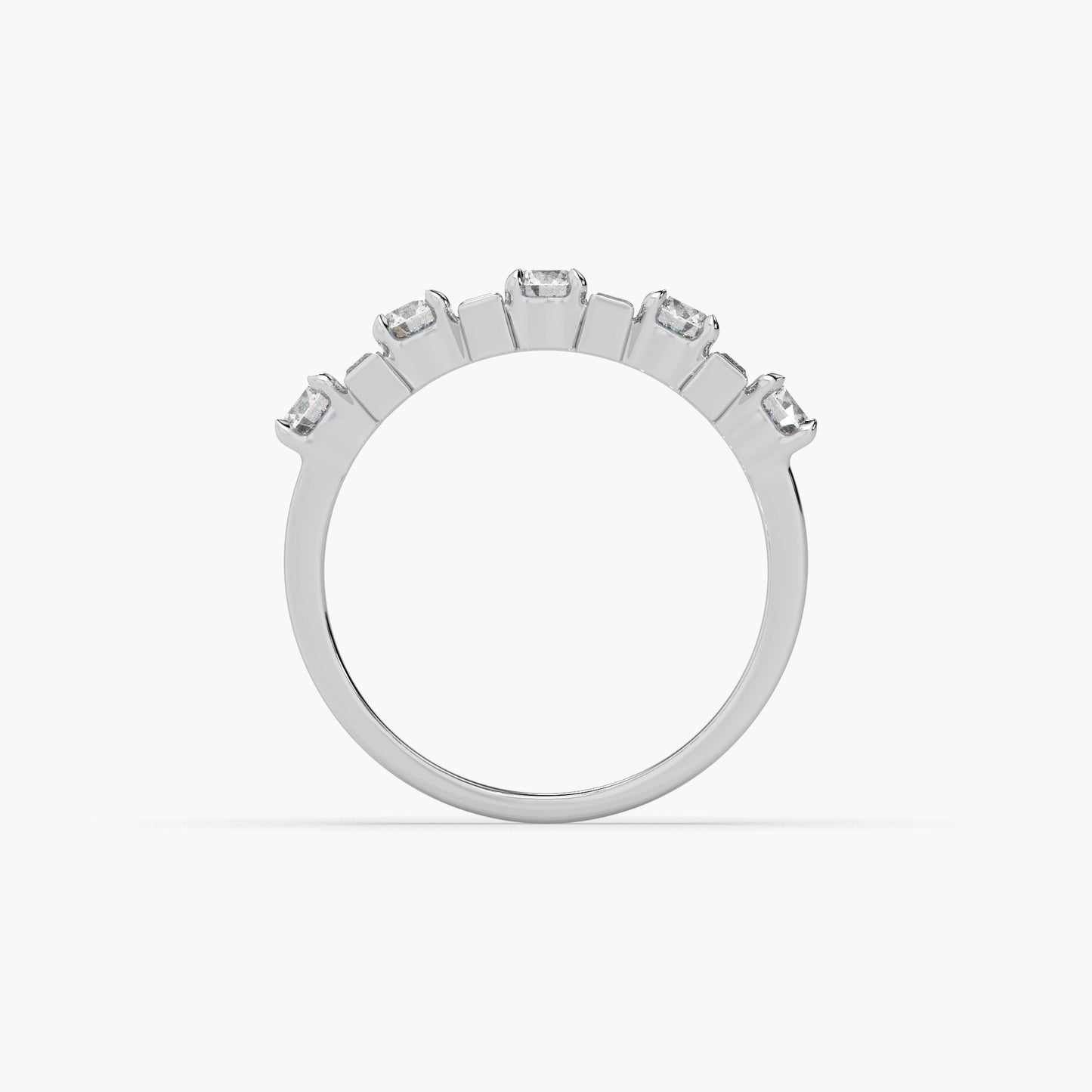 Guru Jewel's Bugget And Round Studded Silver Band Ring For Her