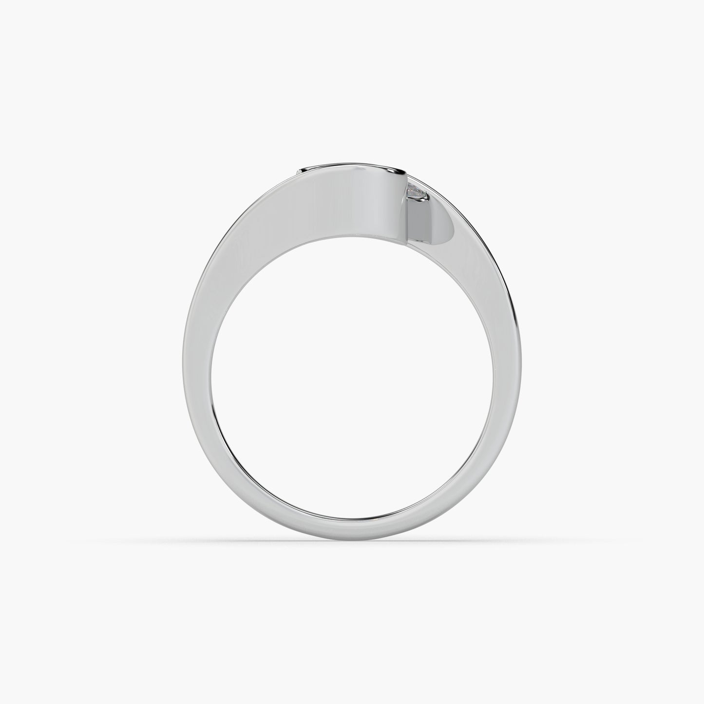 Guru Jewel's Round Solitaire Studded Exclusive Silver Ring For Her