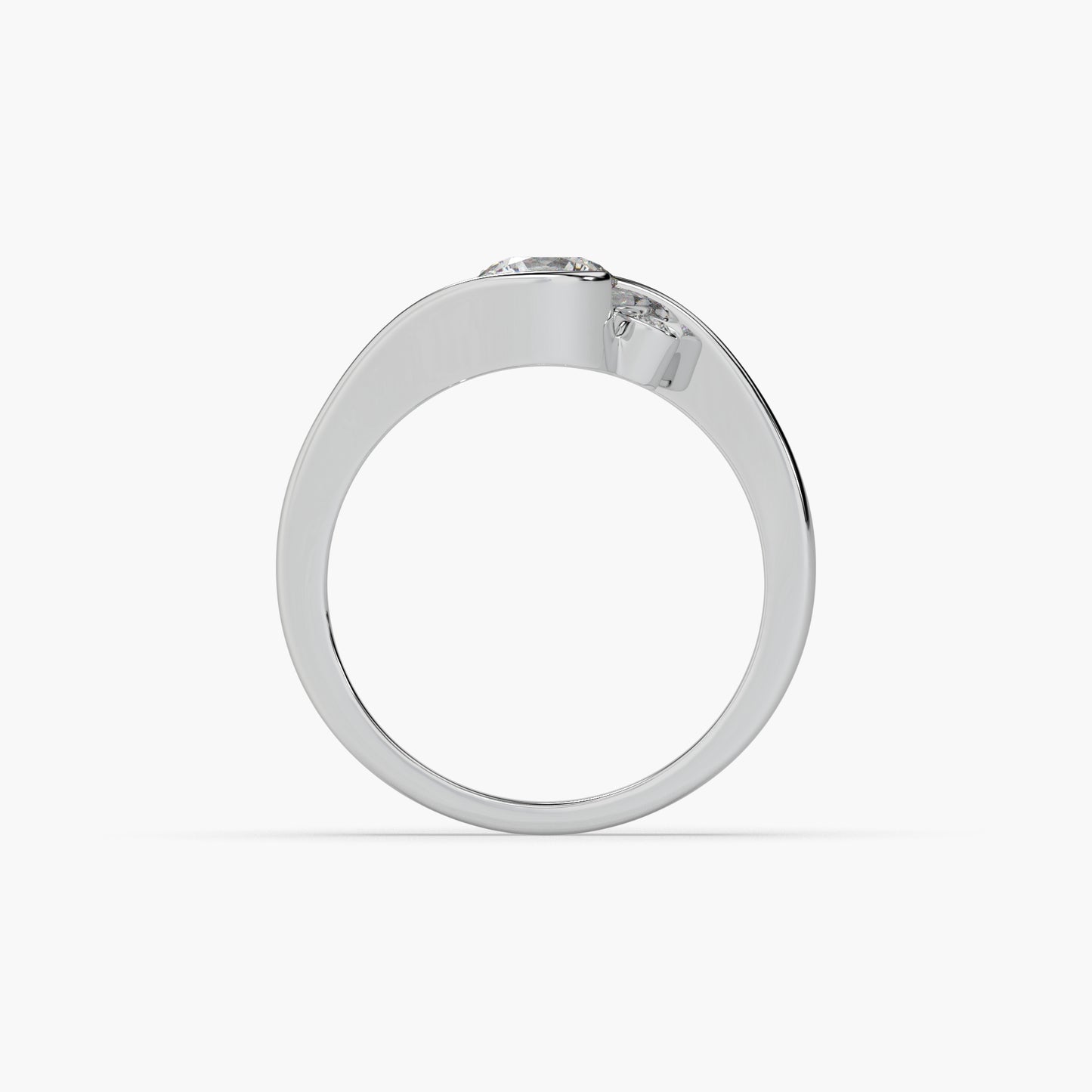 Guru Jewel's Fascinating Round Diamond Studded Silver Ring For Her