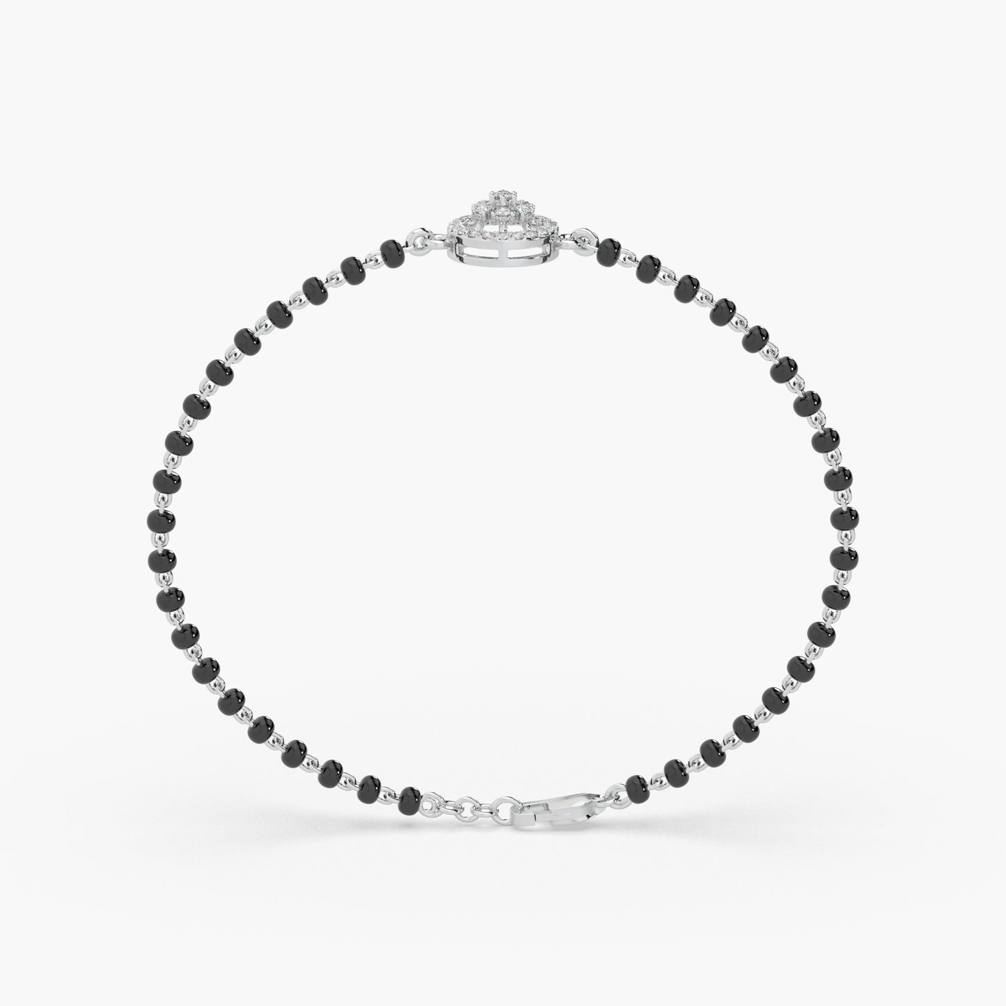 Guru Jewel's Beautiful Diamond Studded Silver Mangalsutra Bracelet For Her