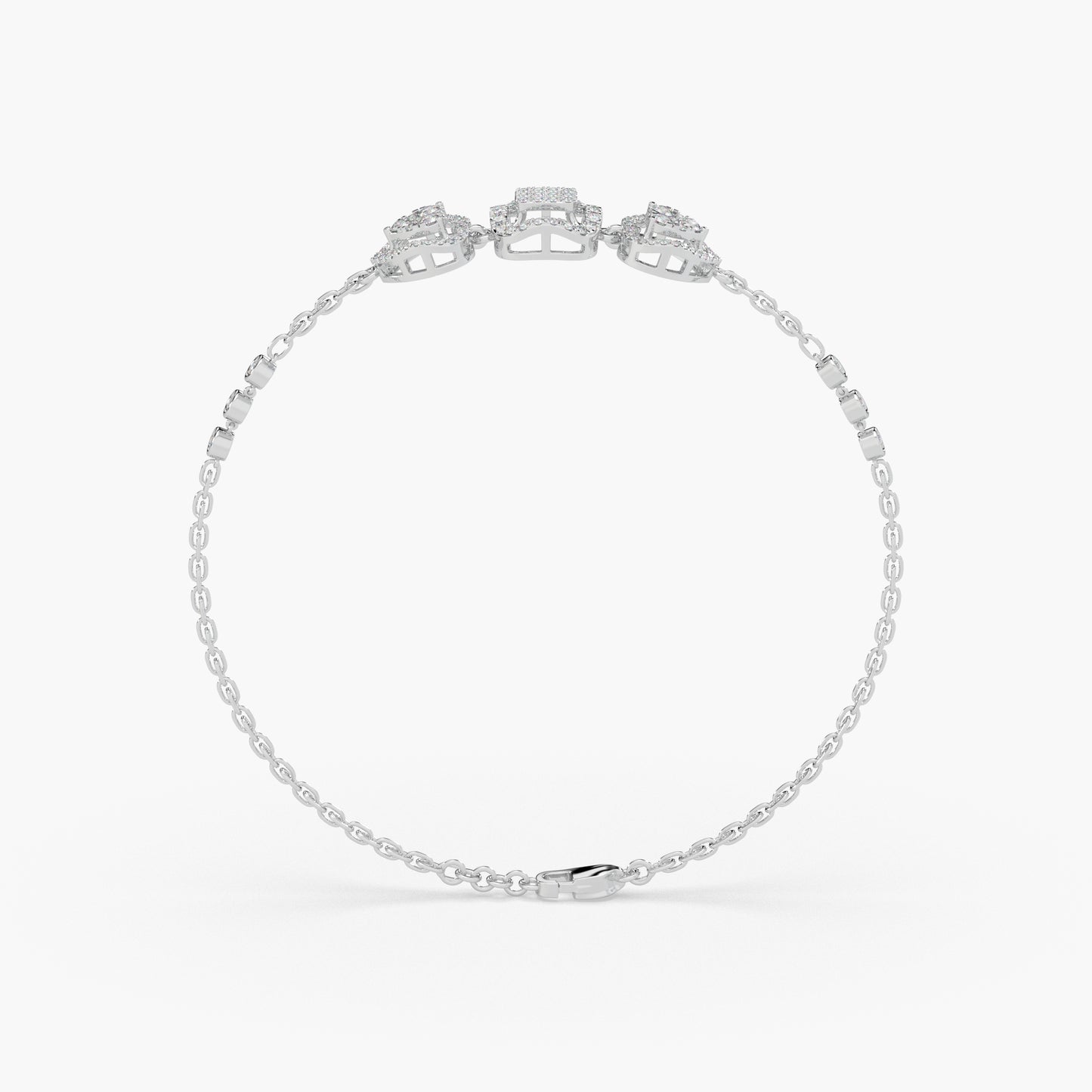 Guru Jewel's Diamond Studded Astonishing Silver Loose Bracelet For Her