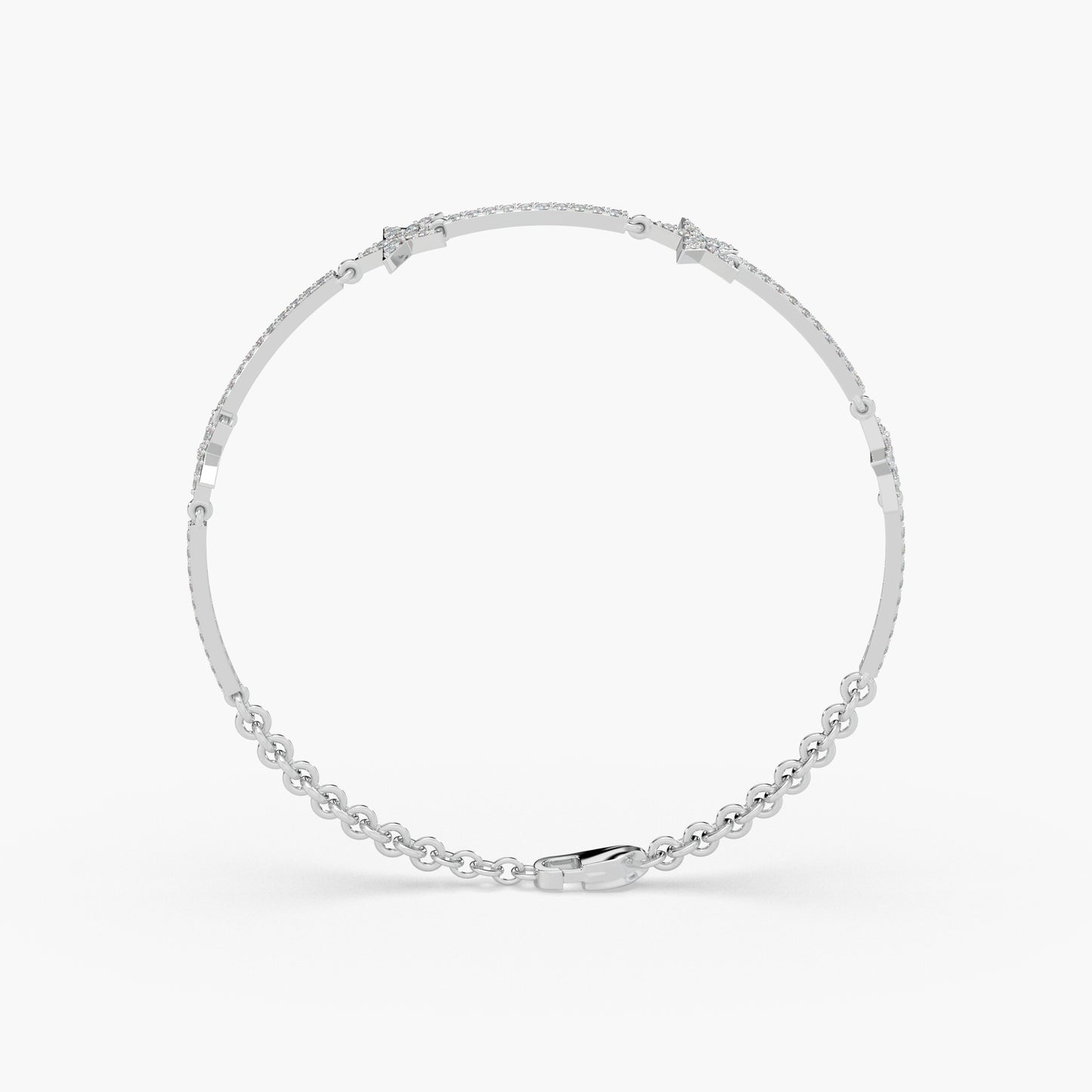 Guru Jewel's Star Shaped Silver Loose Bracelet For Her
