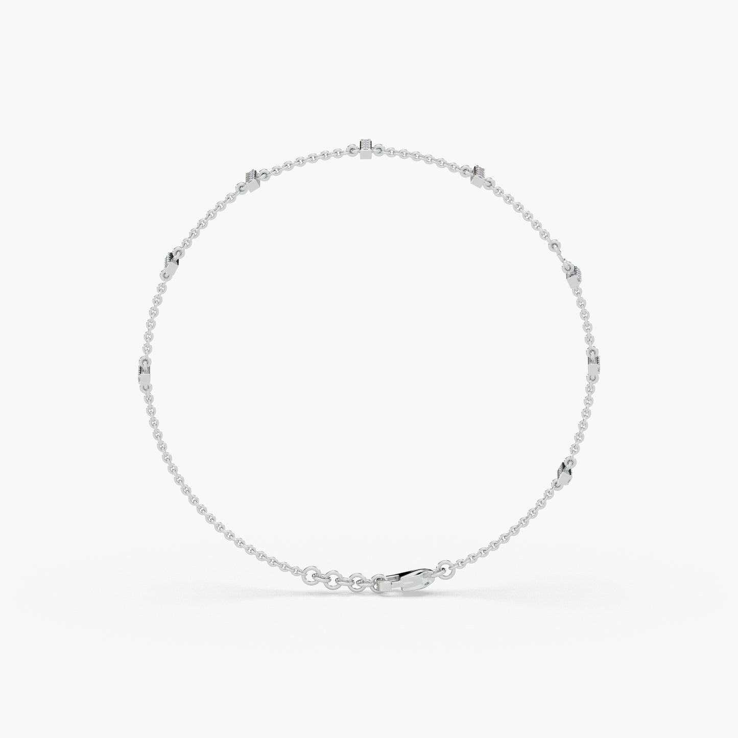 Guru Jewel's Round Diamond Studded Alluring Silver Loose Bracelet For Her