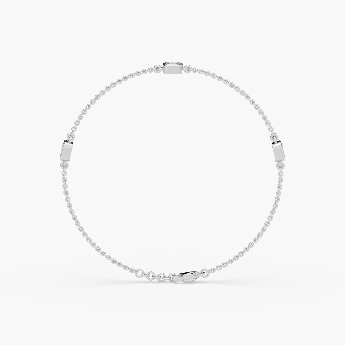 Guru Jewel's Fascinating Fancy Shaped Diamond Studded Silver Bracelet For Her