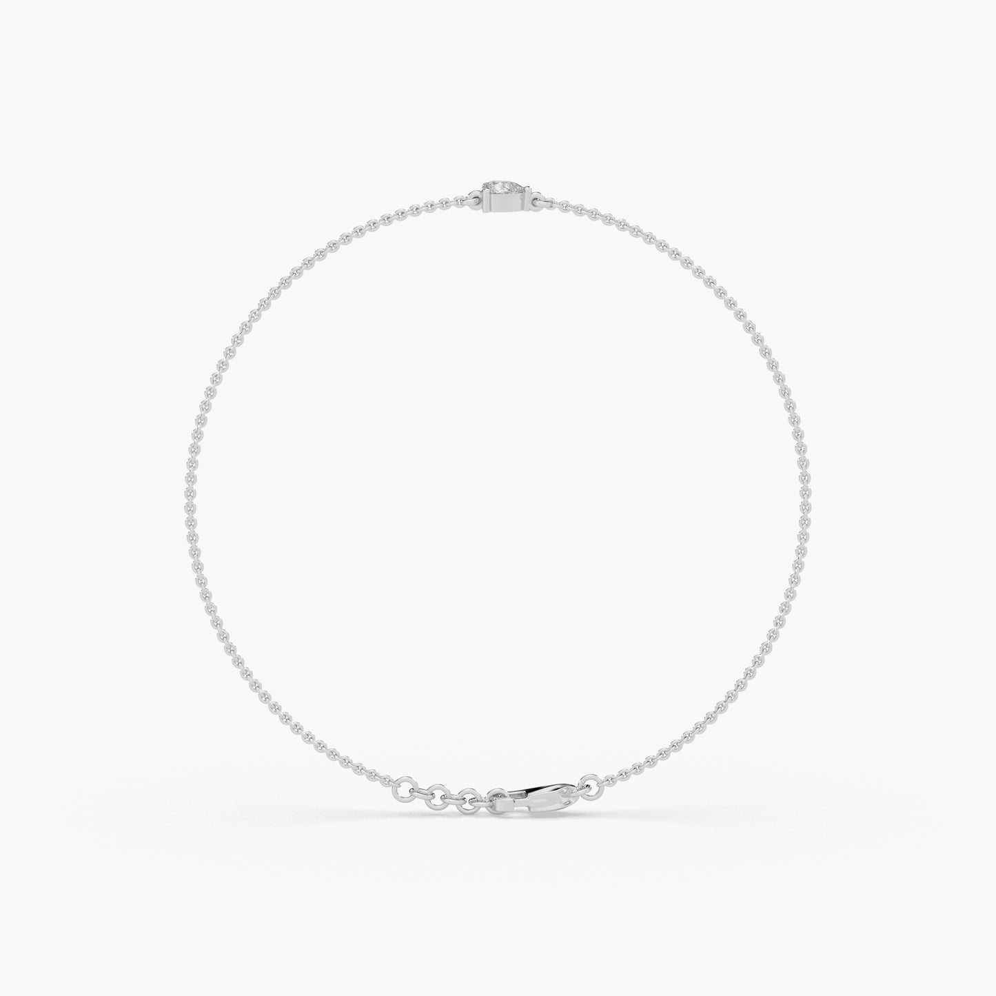 Guru Jewel's Fancy Pear Shaped Diamond Studded Silver Loose Bracelet For Her