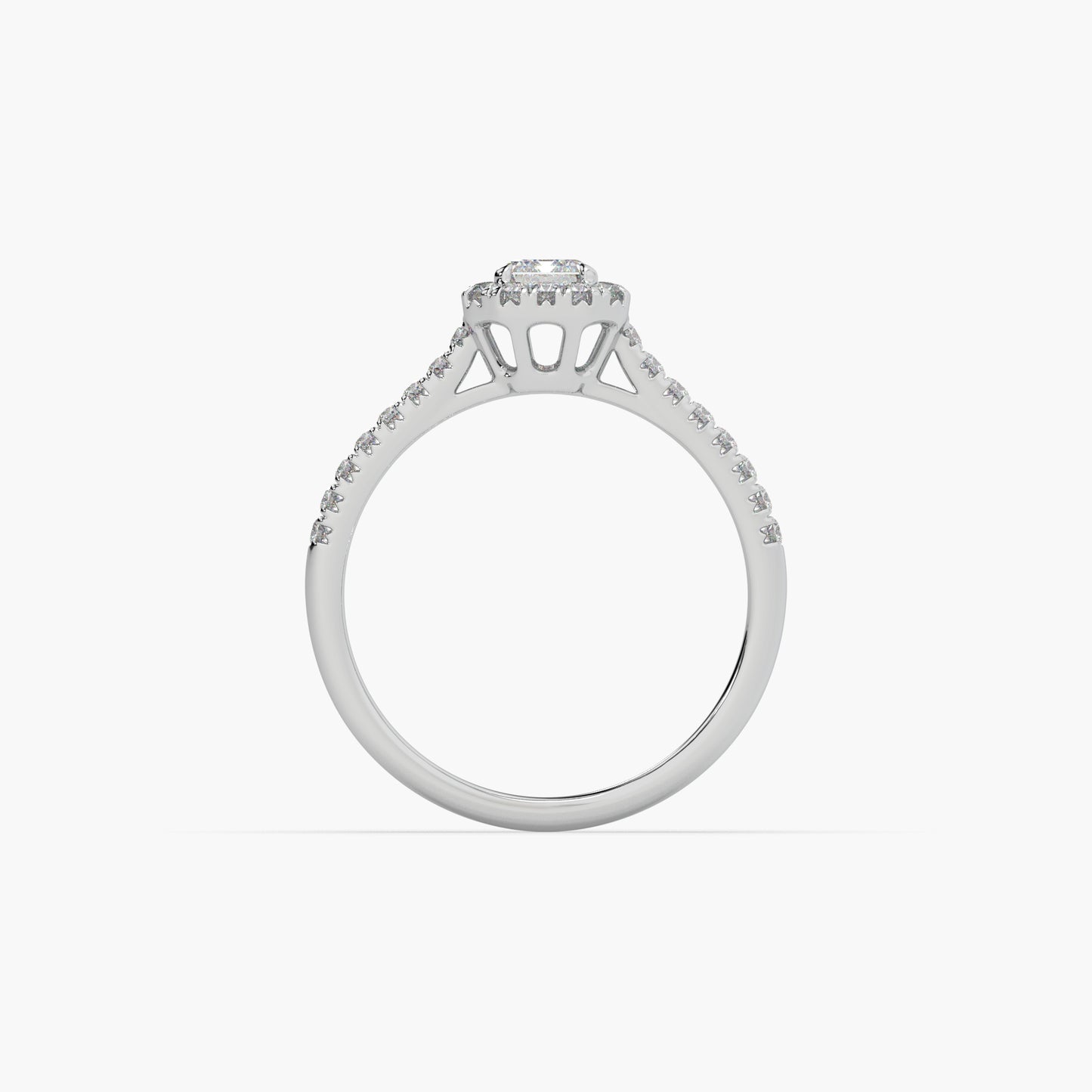 Guru Jewel's Fancy Emerald And Round Diamond Studded Fascinating Silver Ring For Her