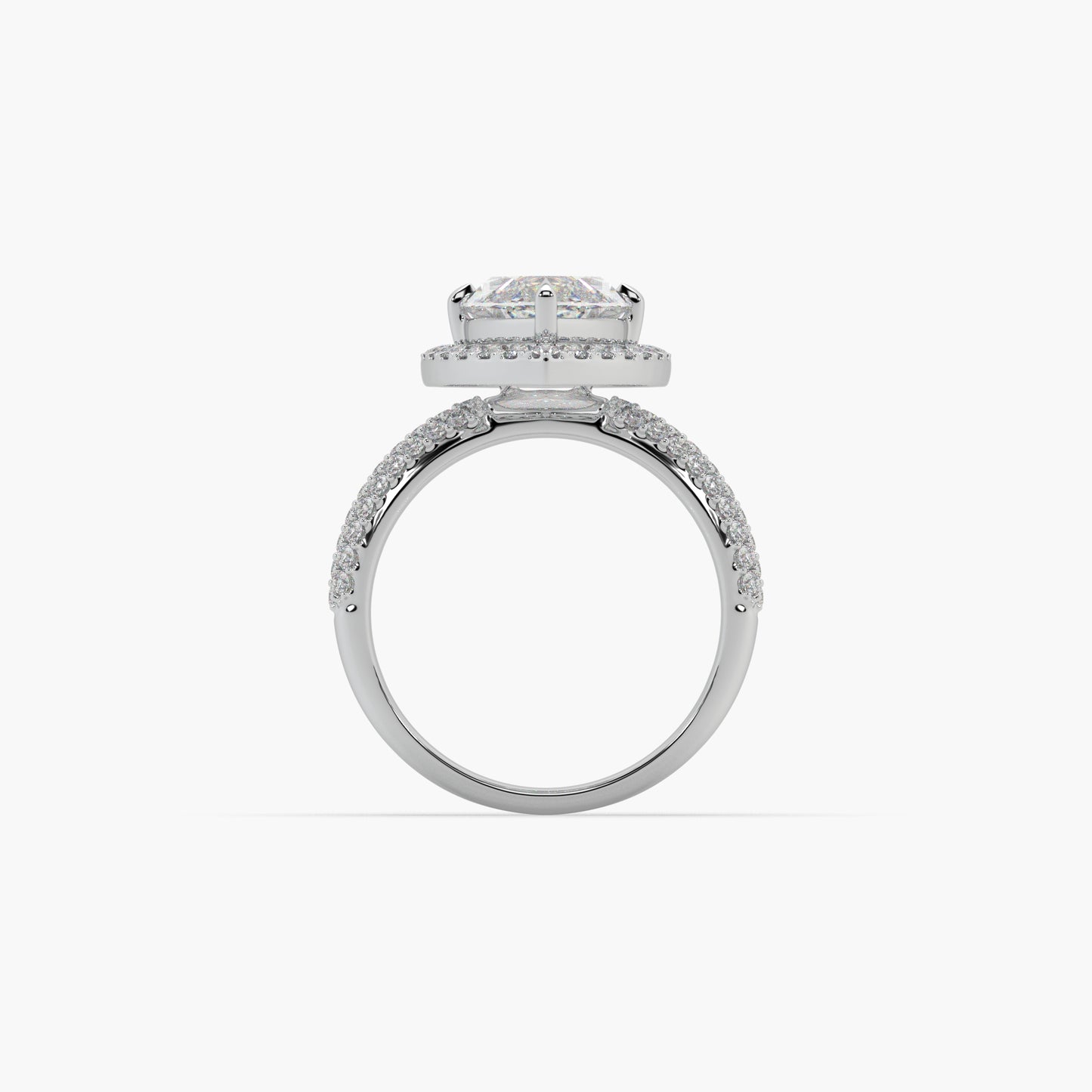 Guru Jewel's Fancy Marquise And Round Diamond Studded Captivating Silver Ring For Her