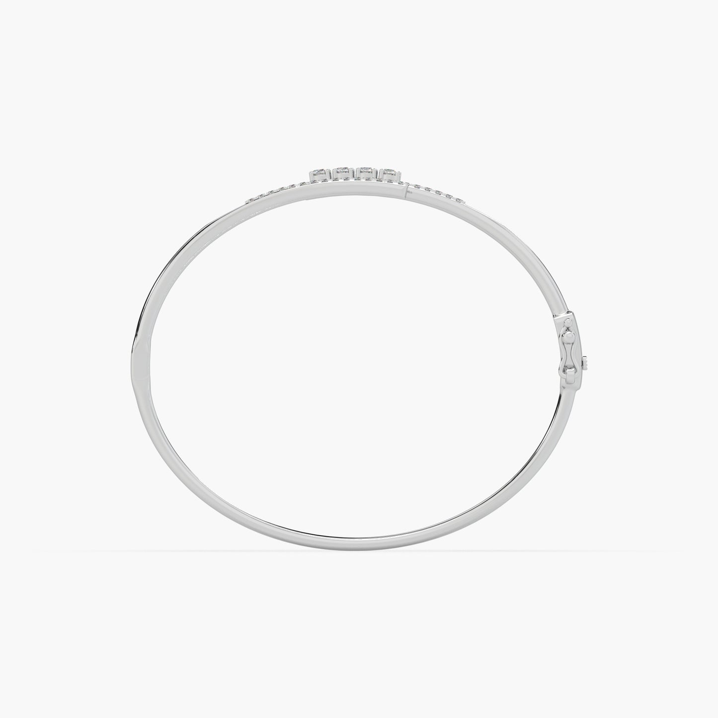 Guru Jewel's Round Diamond Studded Fascinating Silver Bracelet For Her