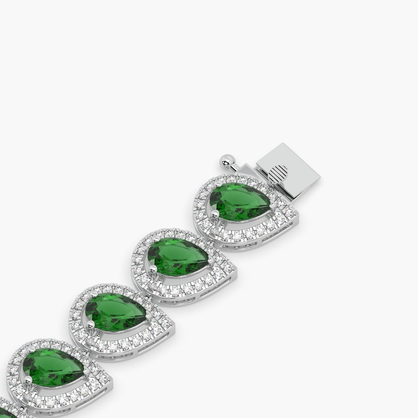 Guru Jewel's Round And Fancy Pear Diamond Studded Fascinating Silver Bracelet For Her