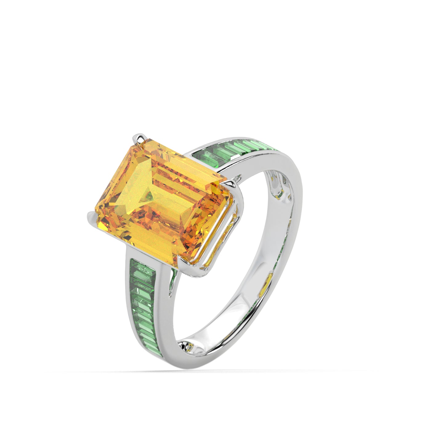 Guru Jewel's Exclusive Colored Stone Studded Silver Ring