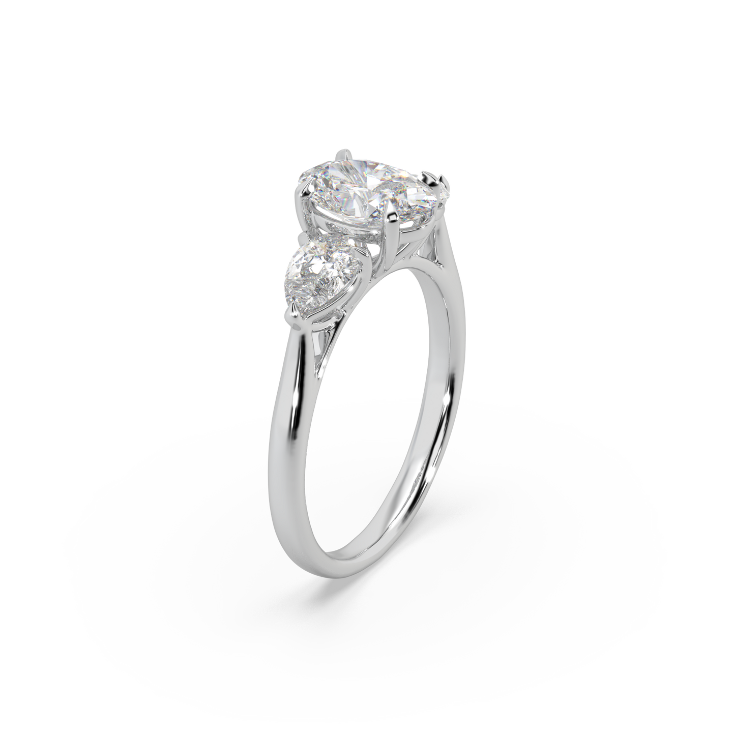 Fabulous 925 Silver Fancy Cut Moissanite Studded Trending Ladies Ring For Her