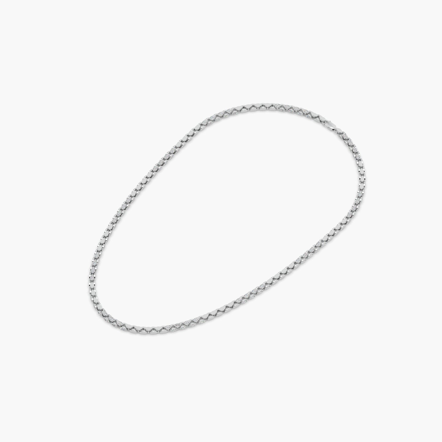 Guru Jewel's Exclusive Round Diamond Studded Silver String For Him