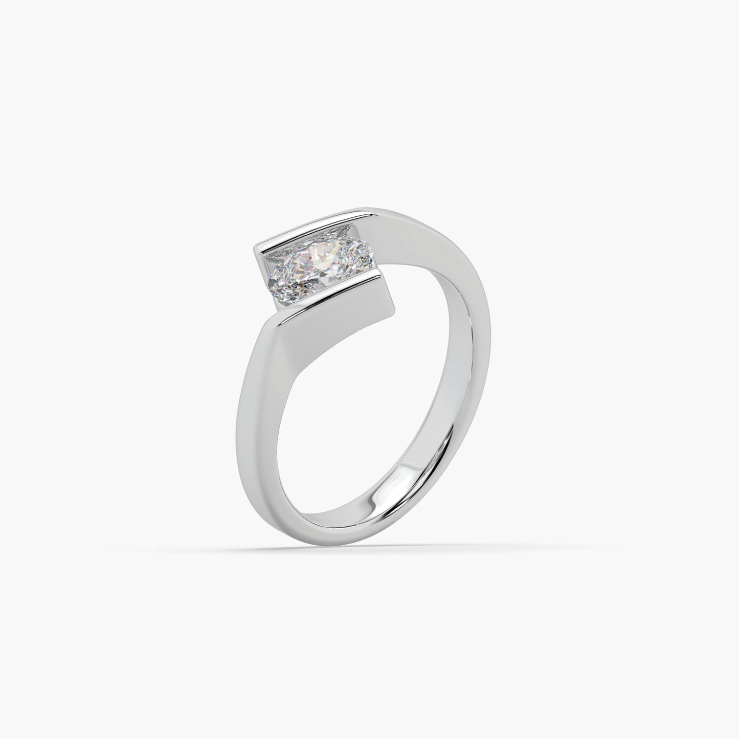 Classic Oval 0.83 CT Solitaire 925 Silver Ladies Ring For Her