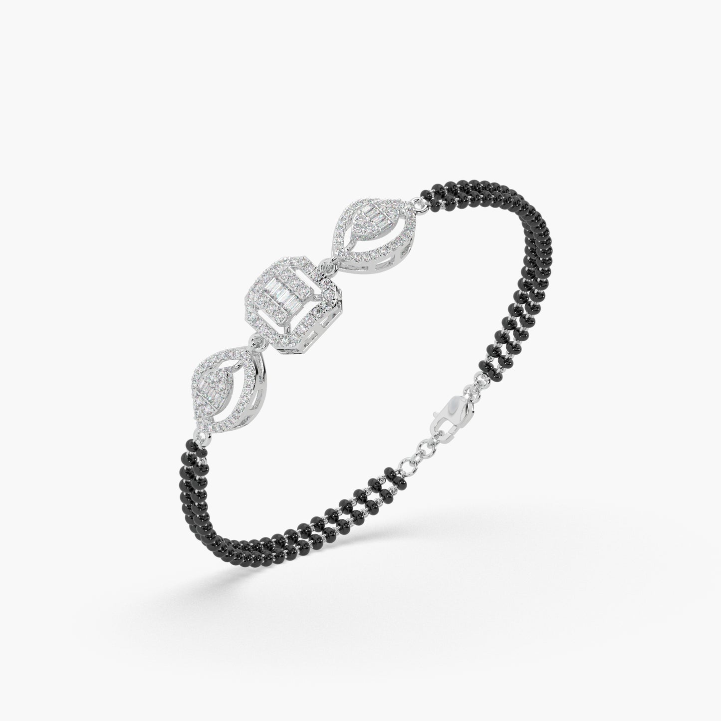 Guru Jewel's Diamond Studded Hand Mangalsutra Bracelet For Her
