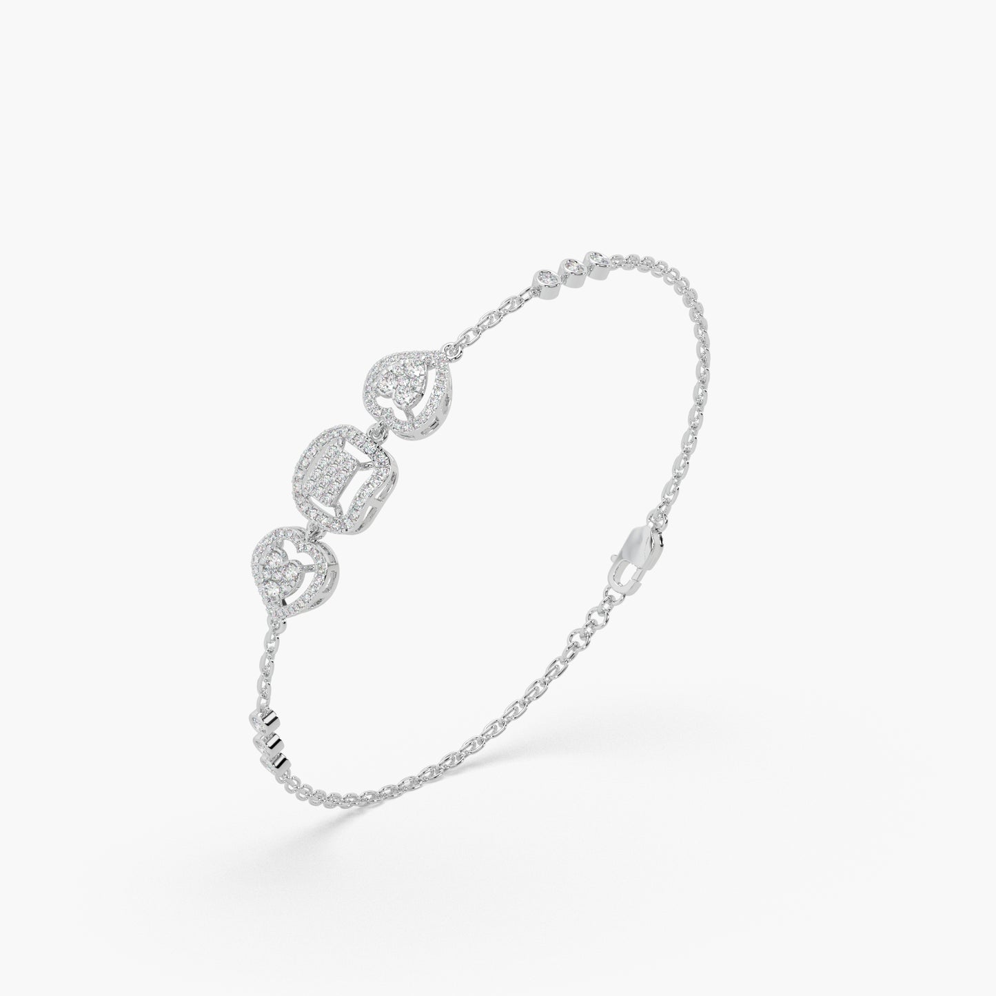 Guru Jewel's Diamond Studded Astonishing Silver Loose Bracelet For Her