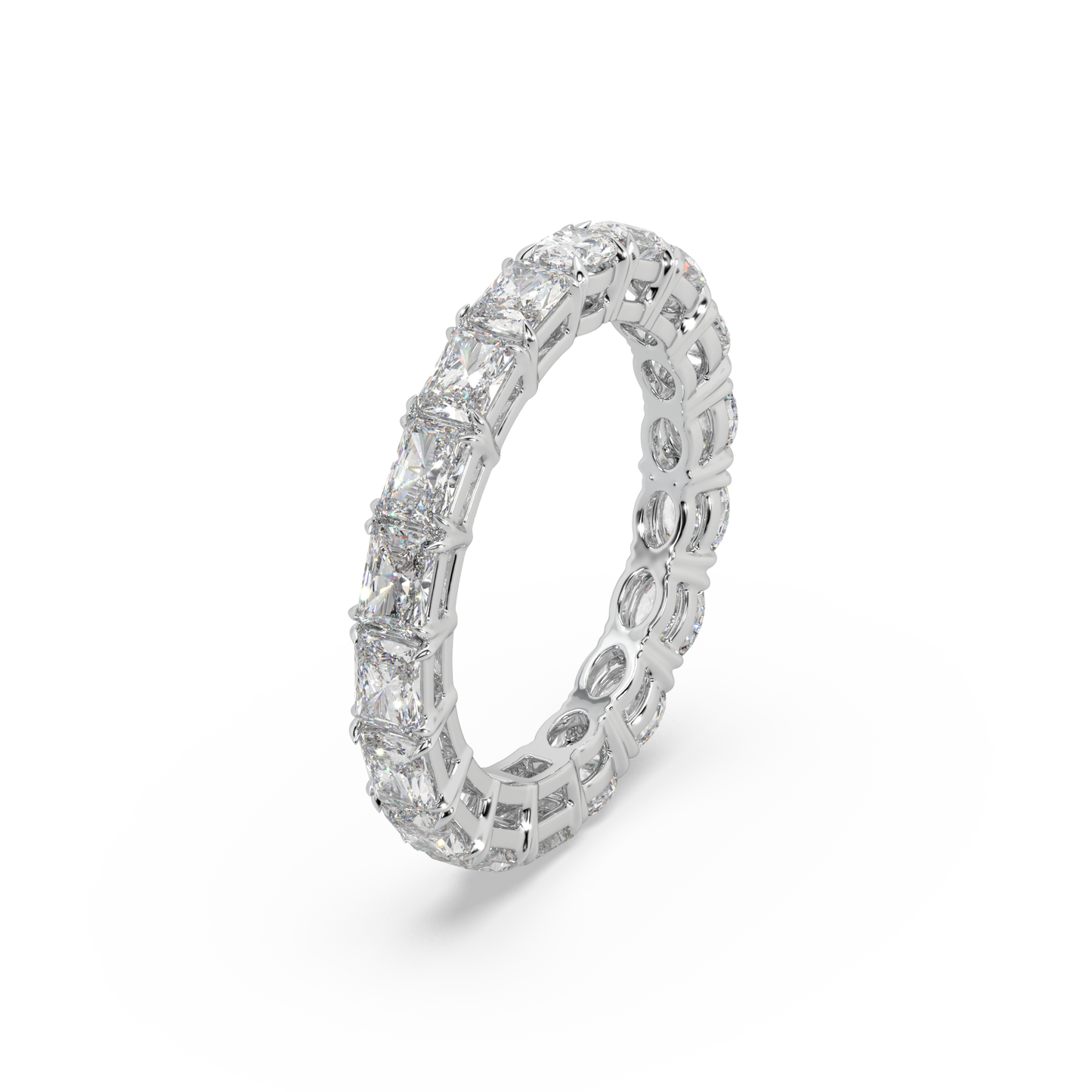 Exclusive Eternity Band 925 Silver Moissanite Studded Ladies Ring For Her