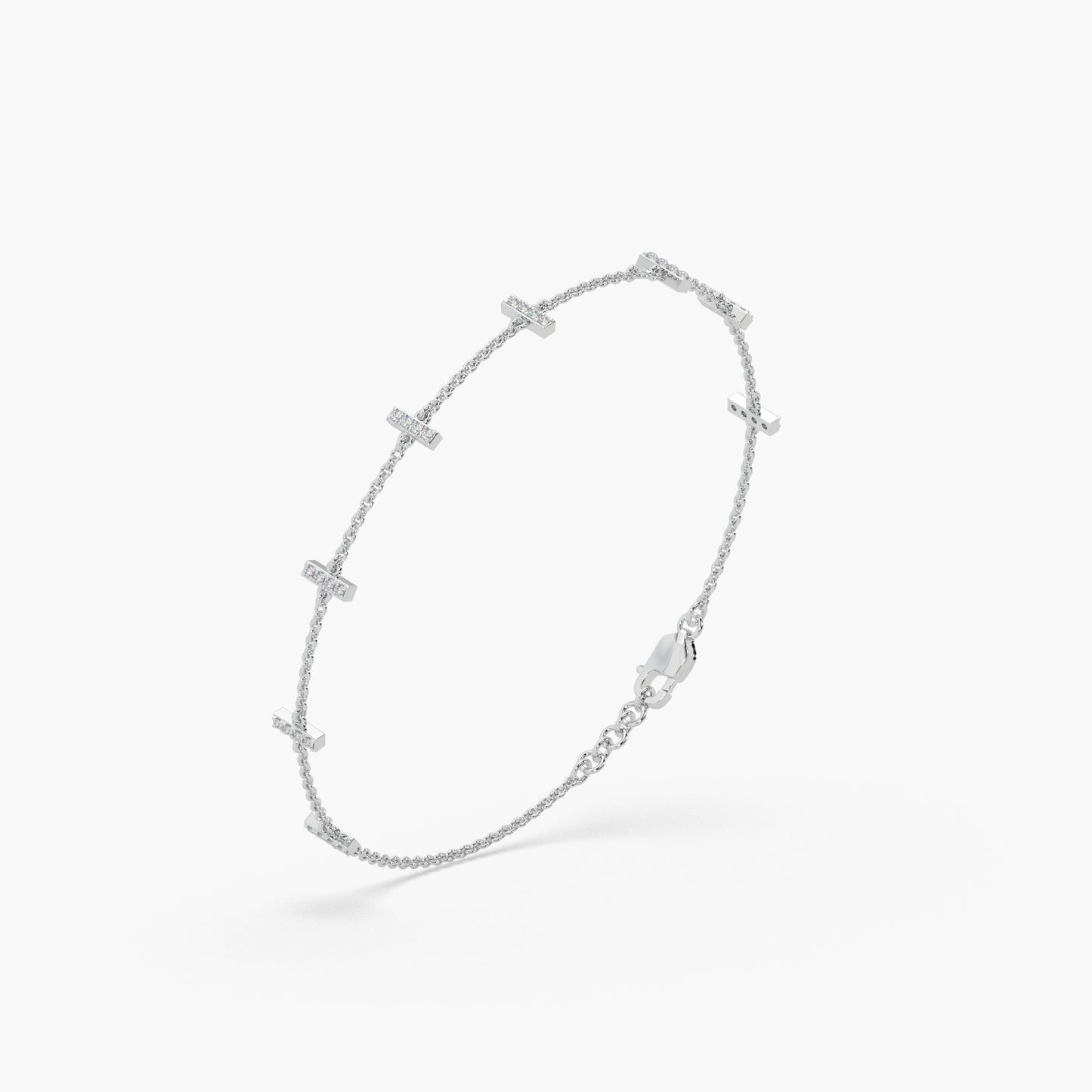 Guru Jewel's Round Diamond Studded Alluring Silver Loose Bracelet For Her