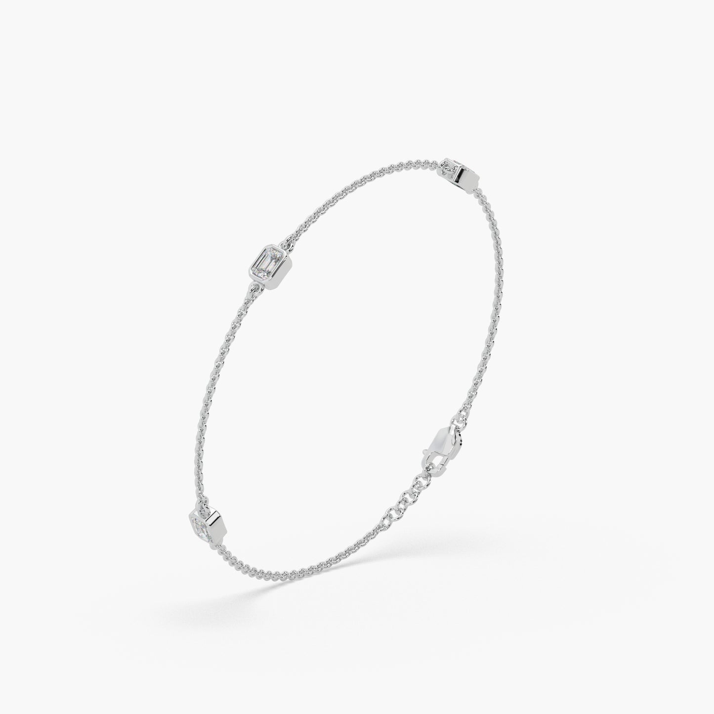 Guru Jewel's Fascinating Fancy Shaped Diamond Studded Silver Bracelet For Her