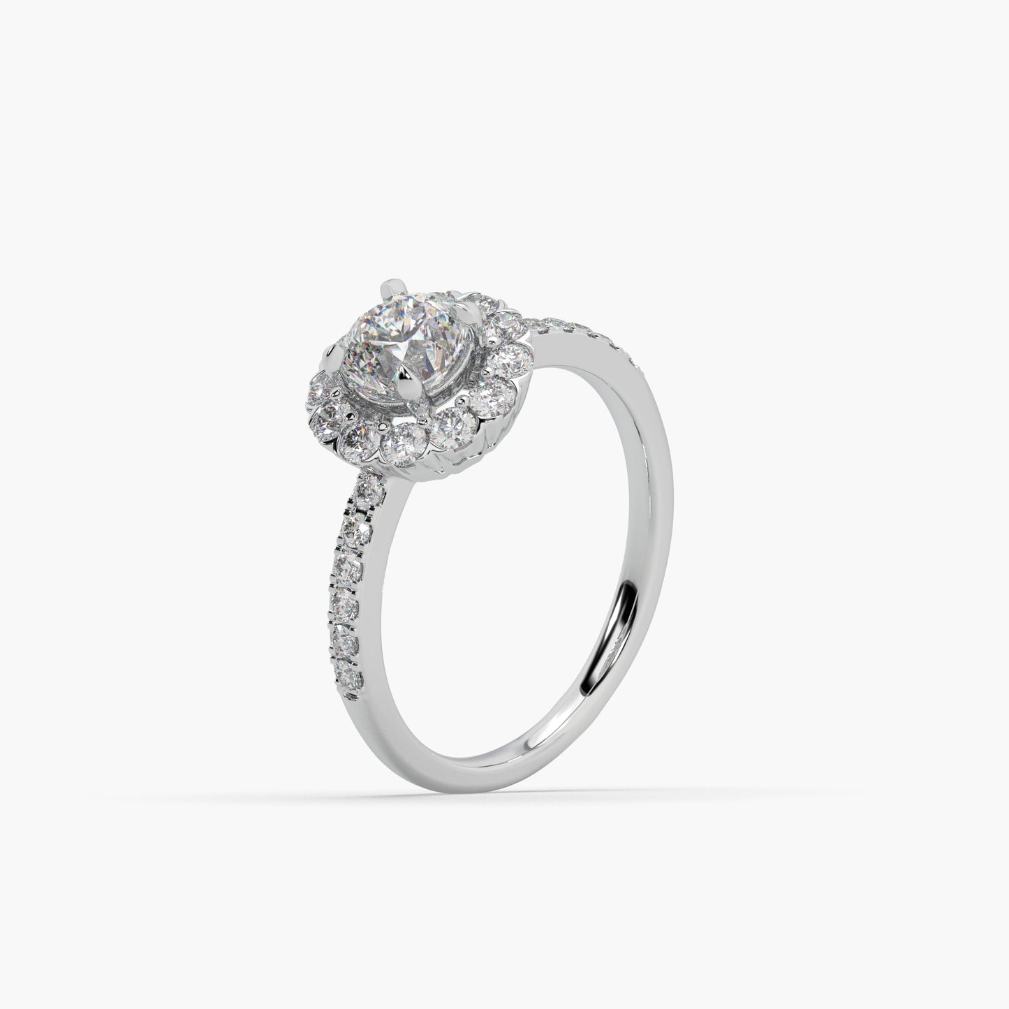 Guru Jewel's Round Solitaire Studded Silver Ring For Her