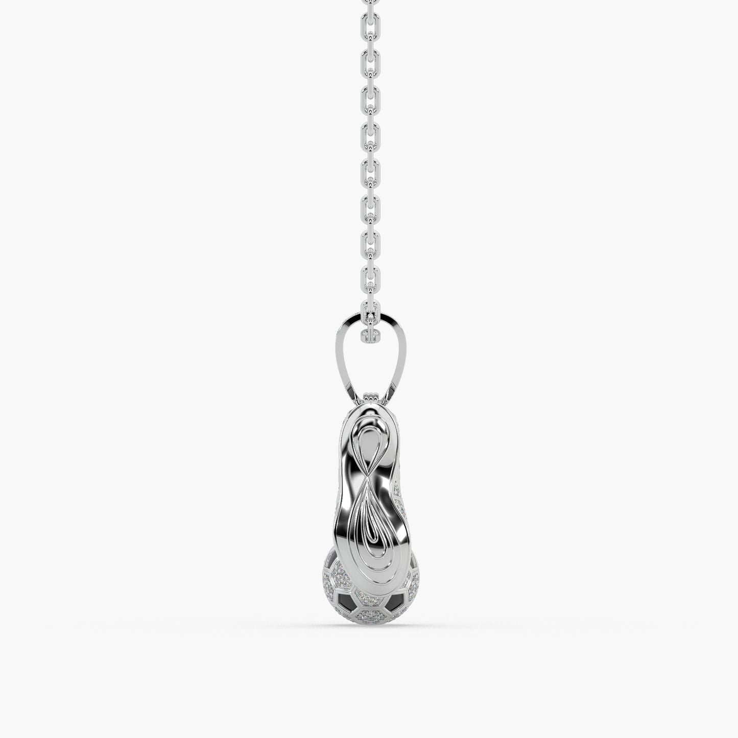 Guru Jewel's Football Special Diamond Studded Silver Only Pendant
