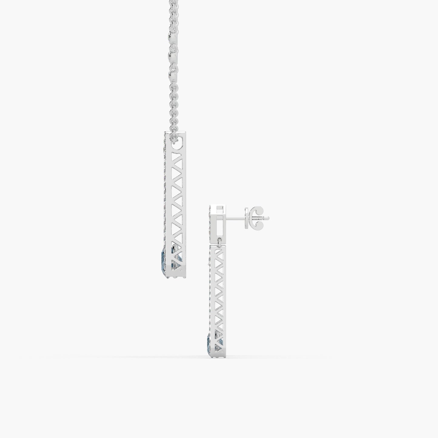 Guru Jewel's Fascinating Blue Stone Studded Silver Pendant Set For Her