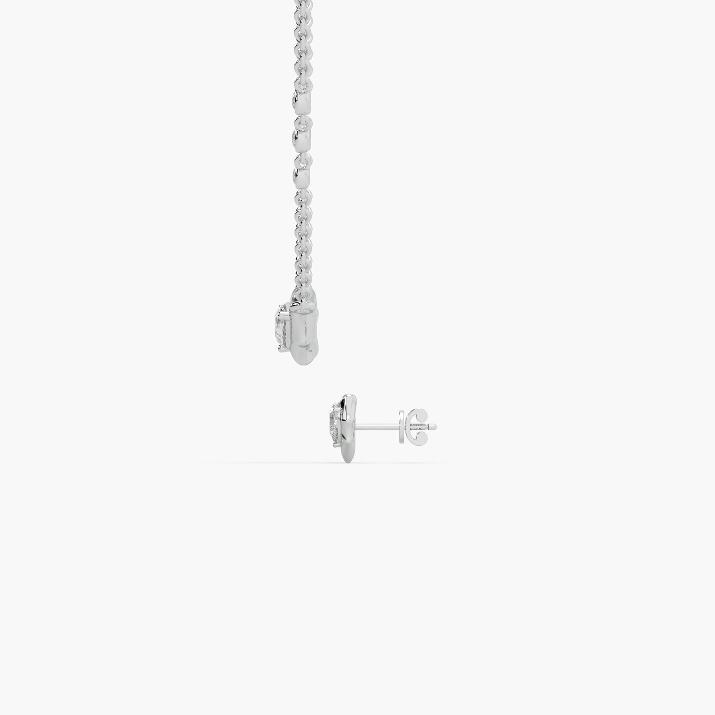 Guru Jewel's Fabulous Fancy Shaped Diamond Studded Silver Pendant Set For Her