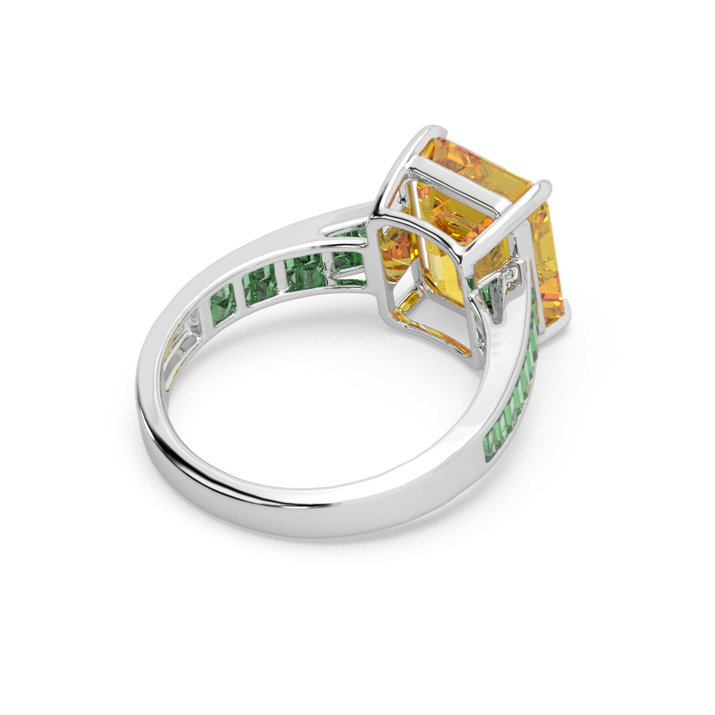 Guru Jewel's Exclusive Colored Stone Studded Silver Ring