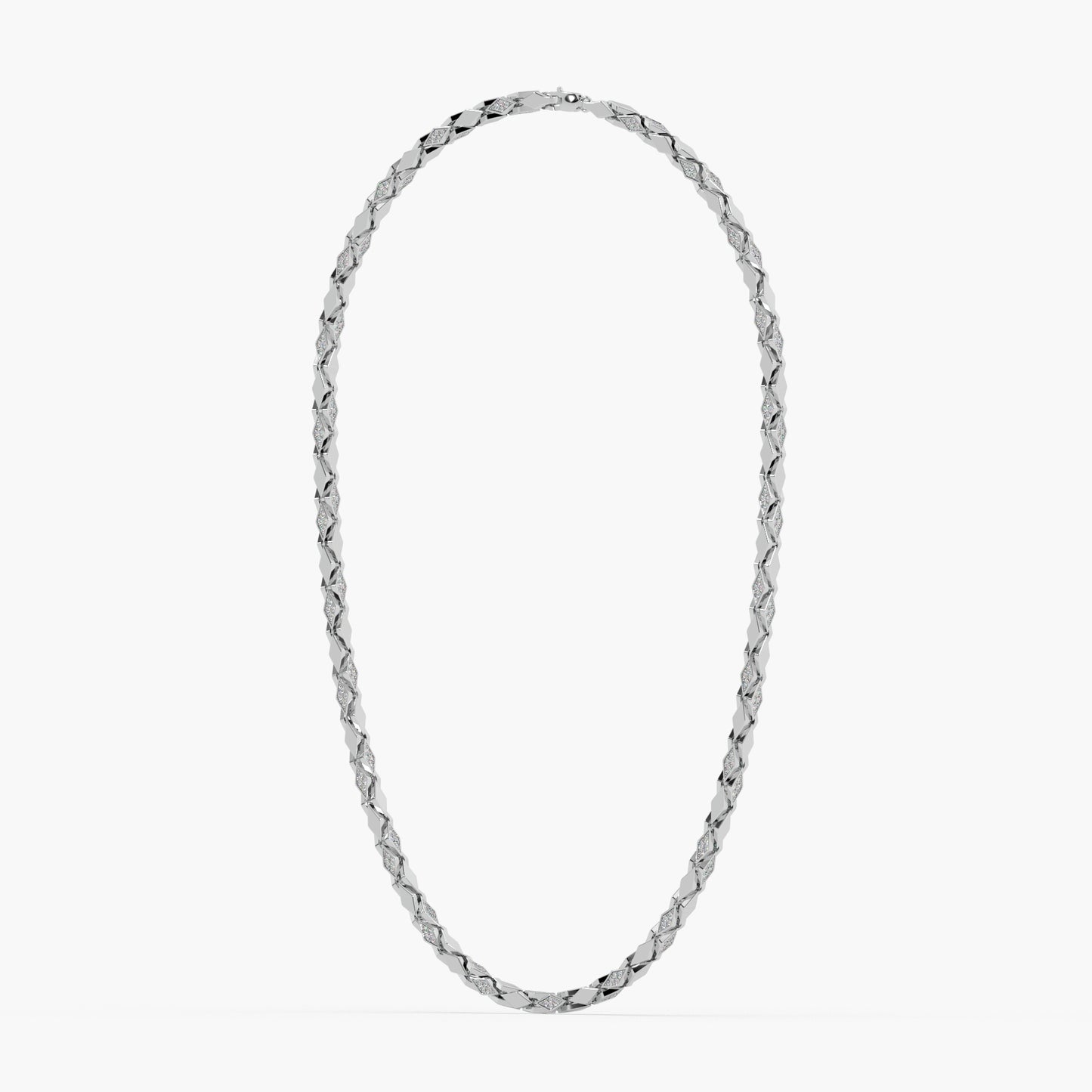 Guru Jewel's Fascinating Round Diamond Studded Silver Chain For Him