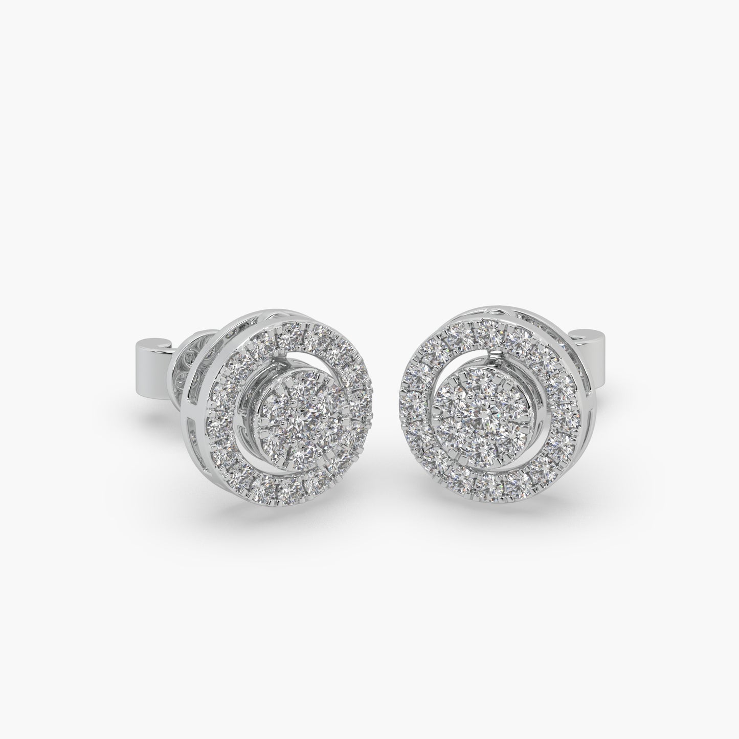 Guru Jewel's Round Diamond Studded Fascinating Design Earrings For Her