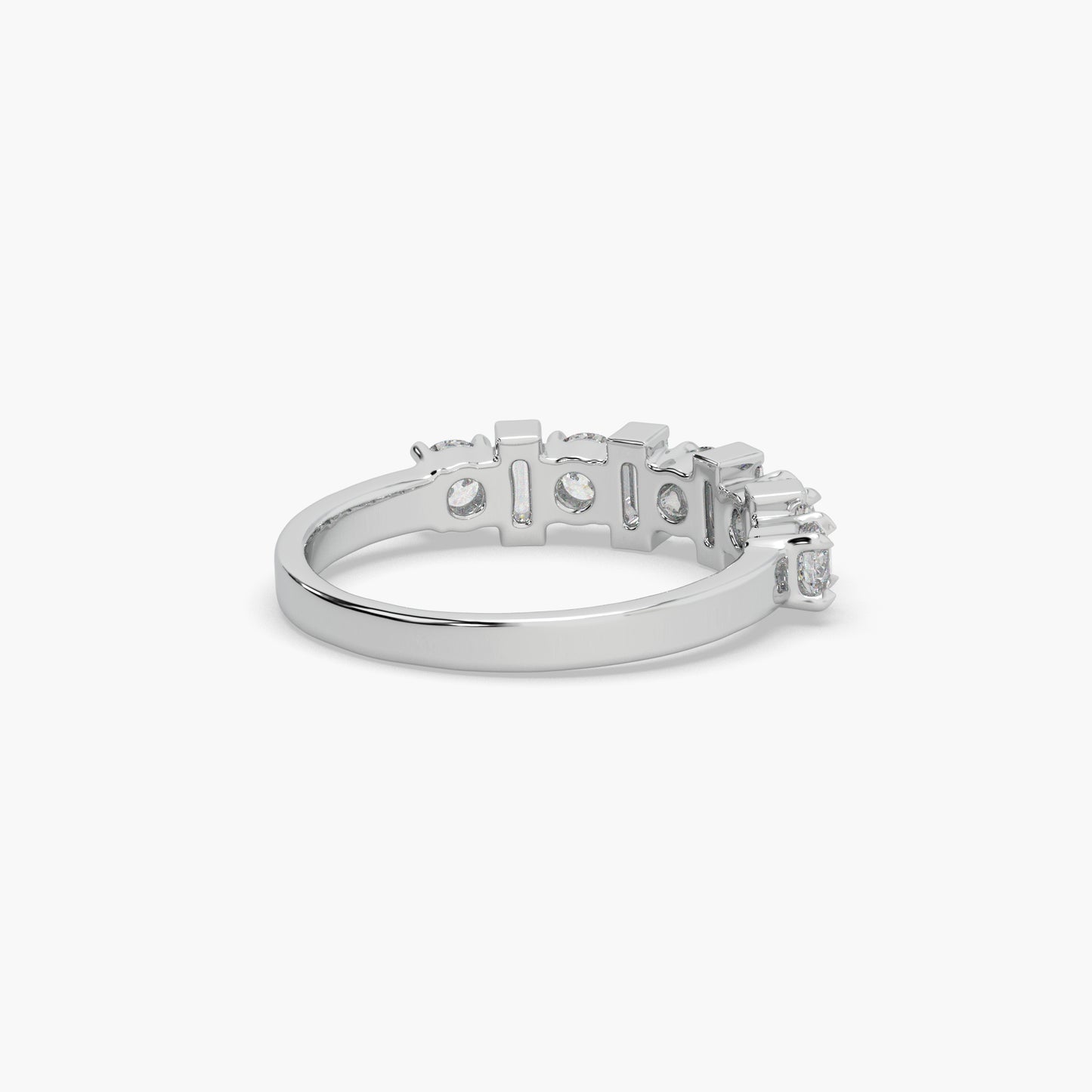 Guru Jewel's Bugget And Round Studded Silver Band Ring For Her