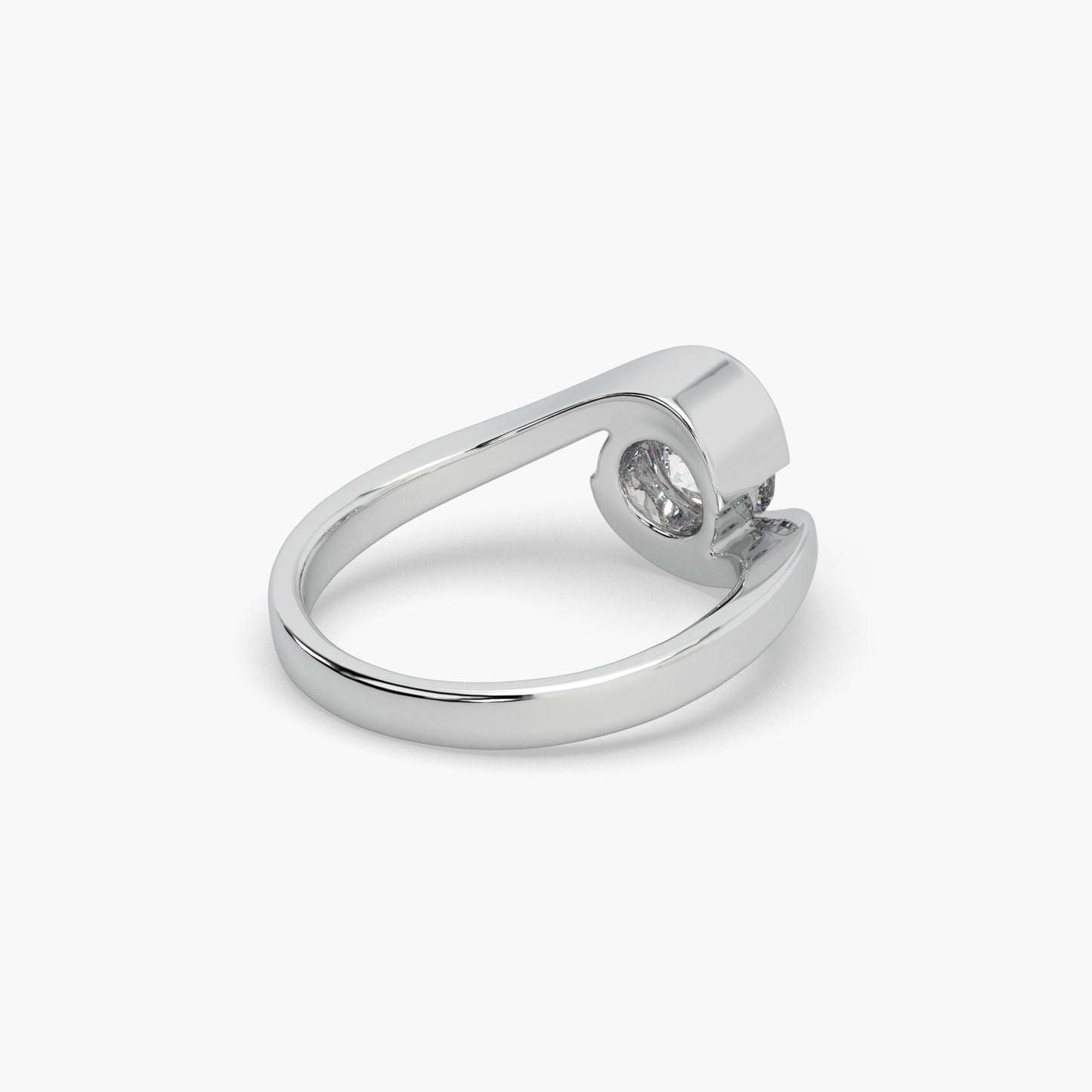 Guru Jewel's Round Solitaire Studded Exclusive Silver Ring For Her