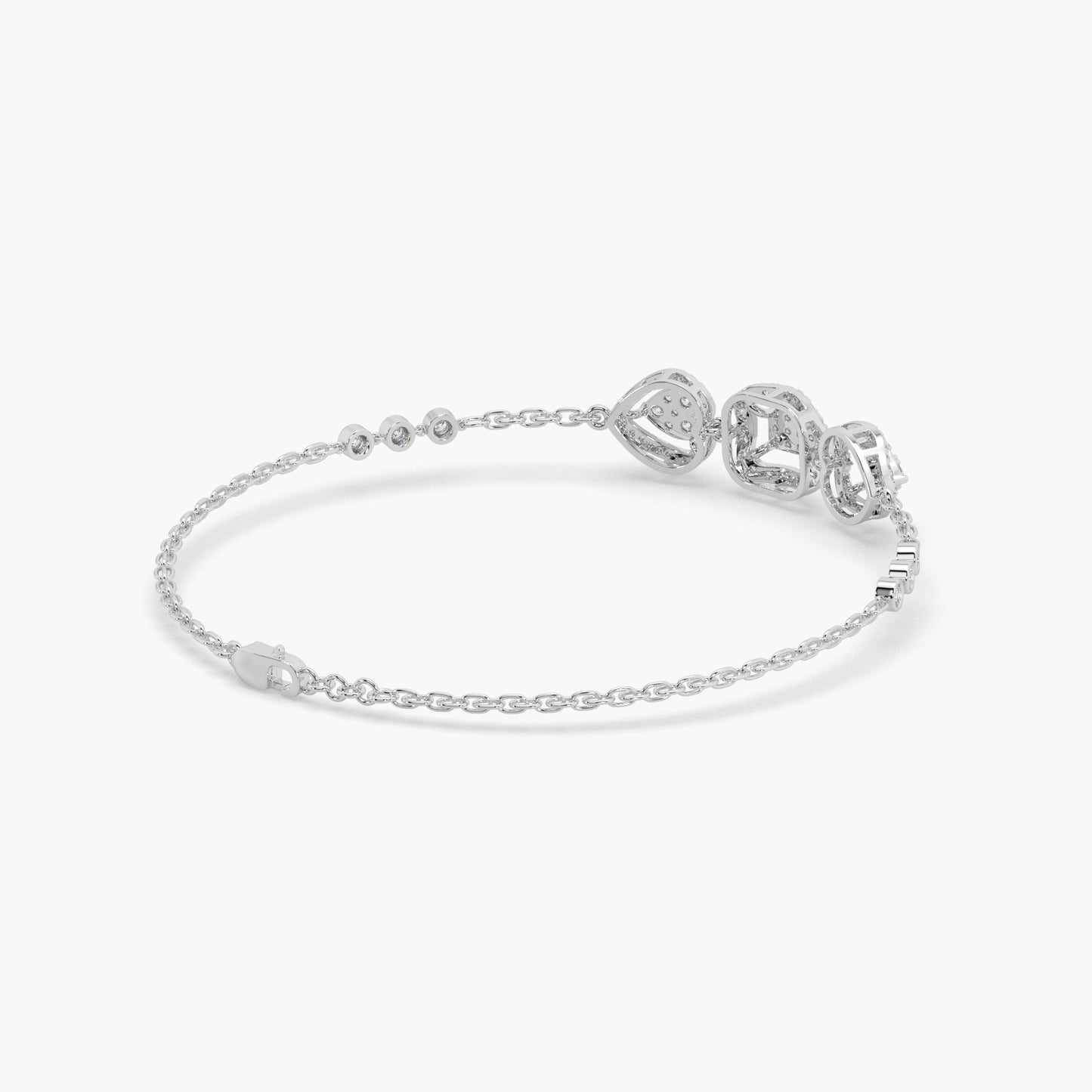 Guru Jewel's Diamond Studded Astonishing Silver Loose Bracelet For Her