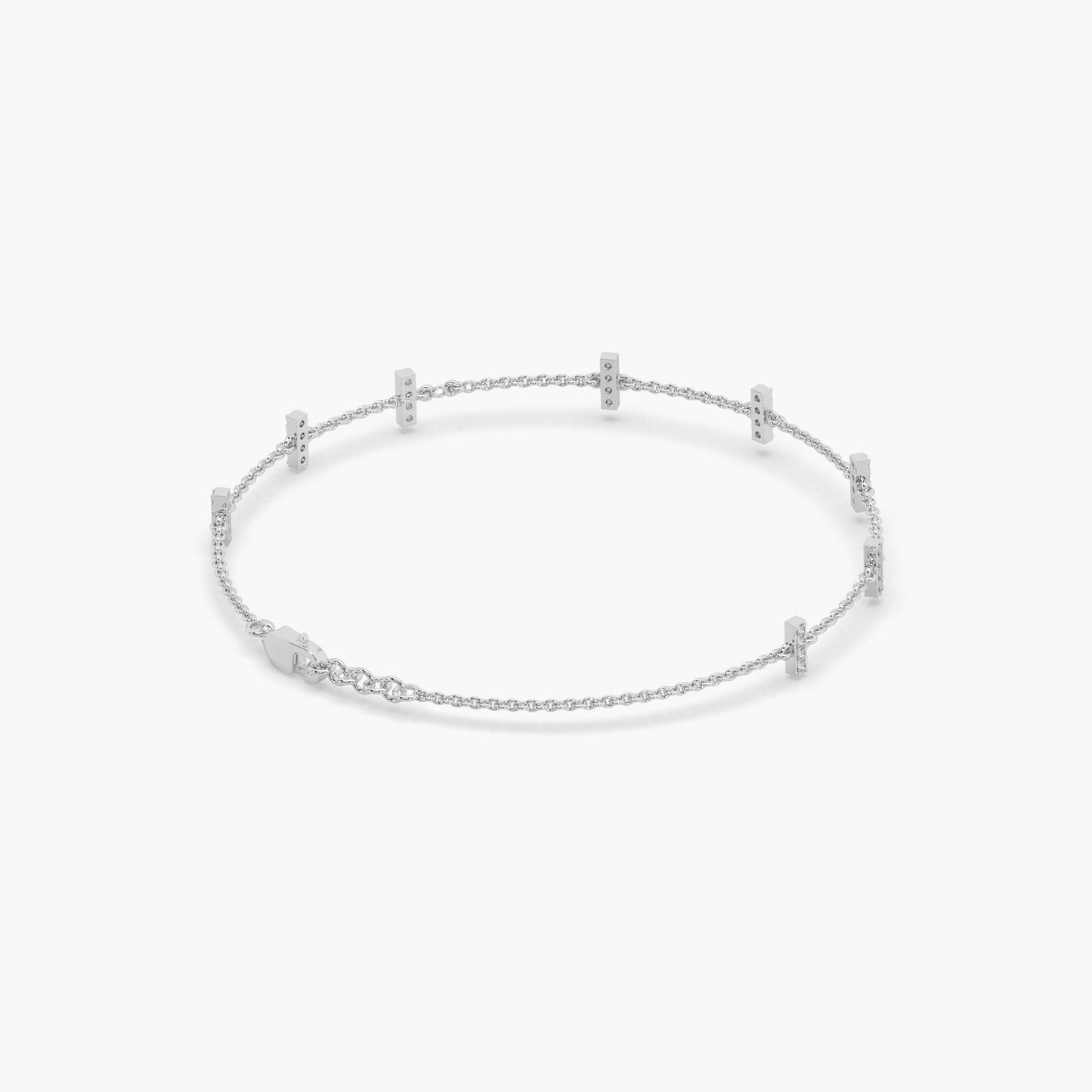 Guru Jewel's Round Diamond Studded Alluring Silver Loose Bracelet For Her