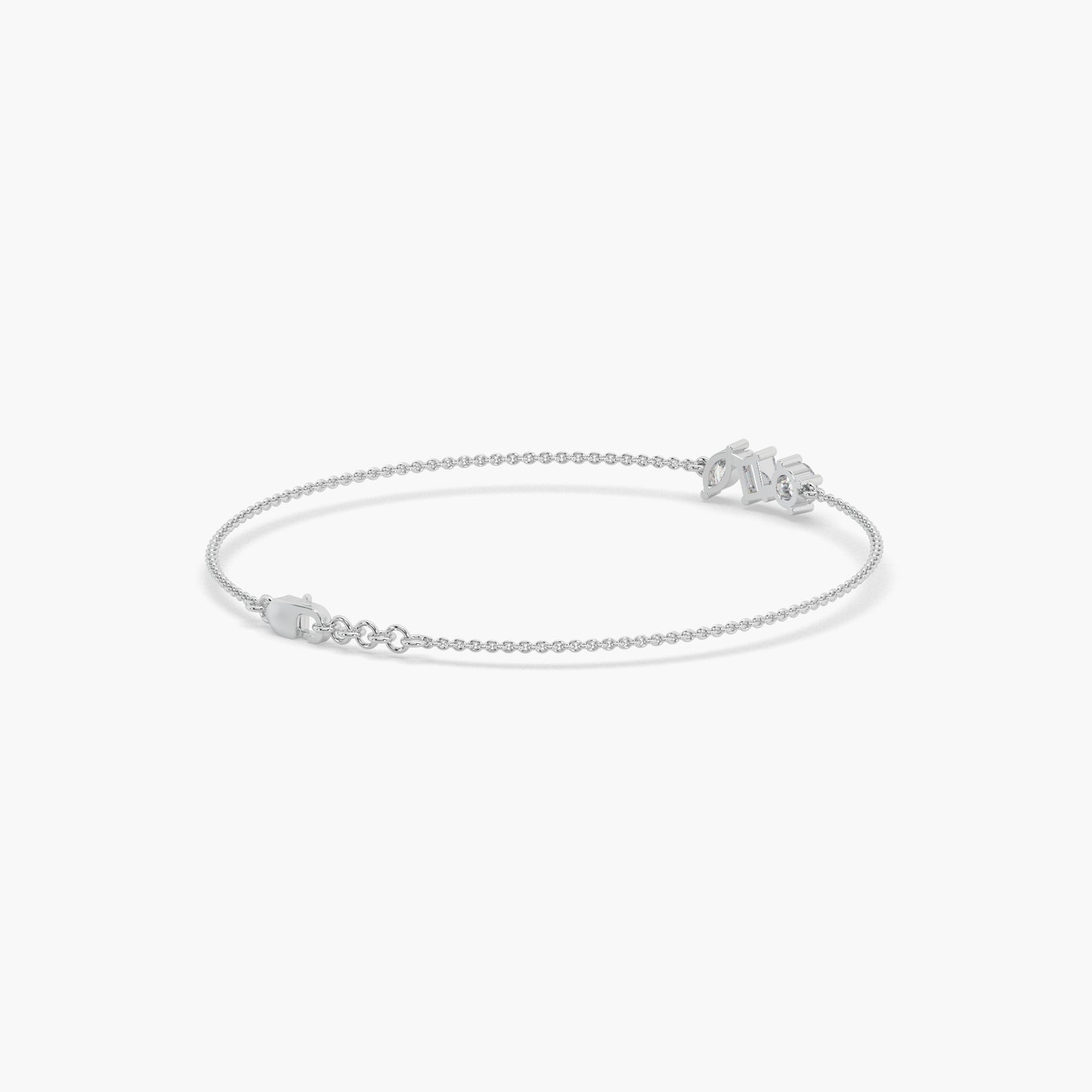 Guru jewel's Fancy Shaped Solitaire Diamond Studded Silver Loose Bracelet For Her