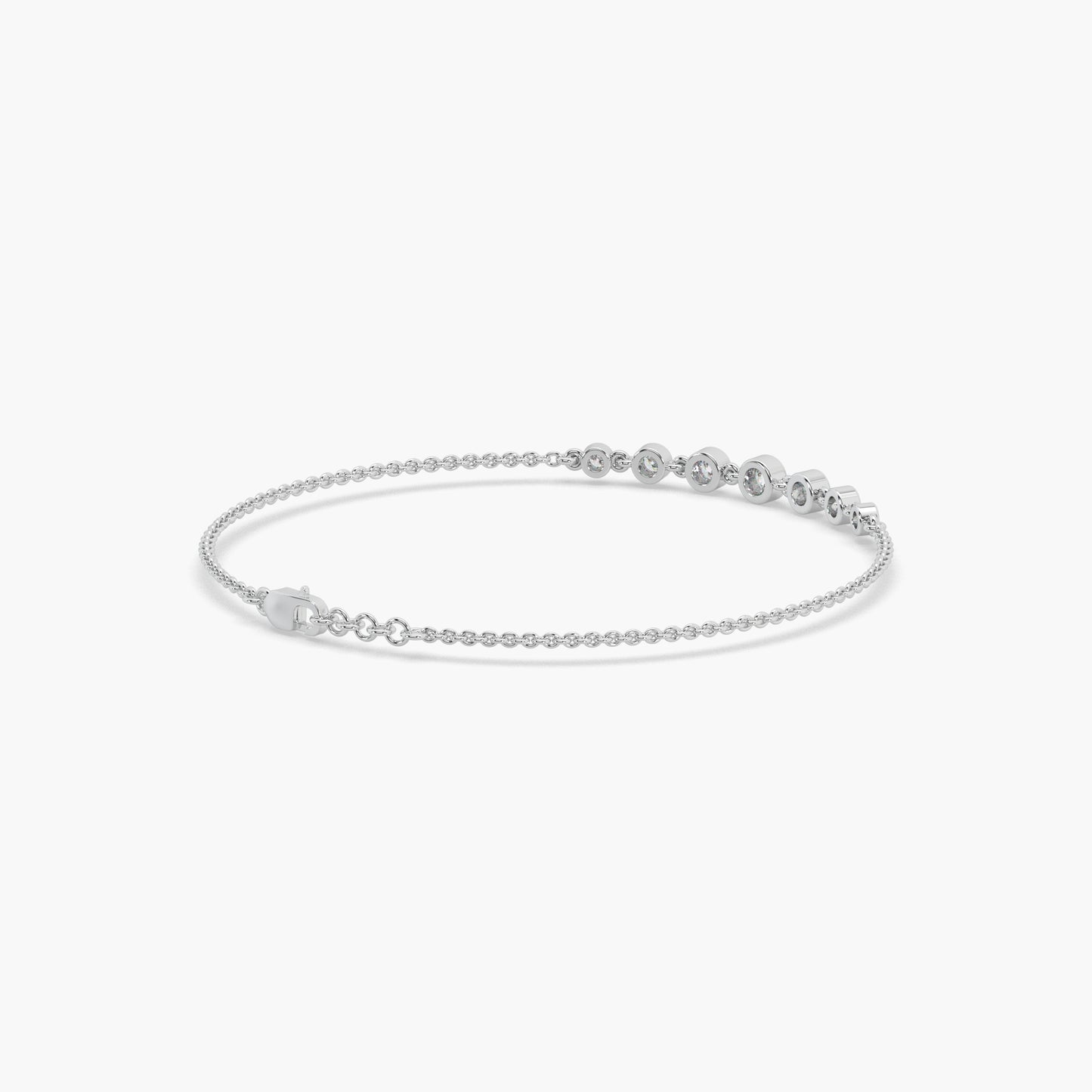 Guru Jewel's Round Diamond Studded Exclusive Silver Bracelet For Her
