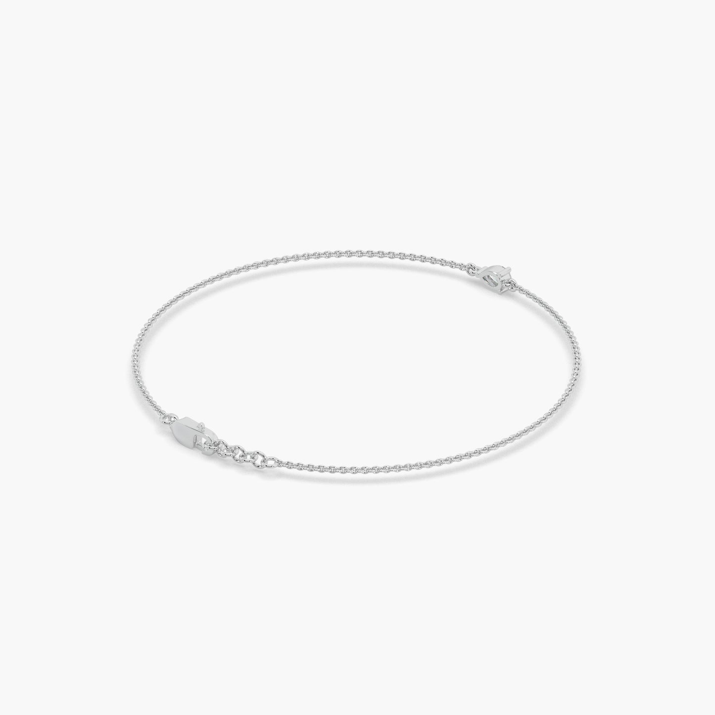 Guru Jewel's Fancy Pear Shaped Diamond Studded Silver Loose Bracelet For Her