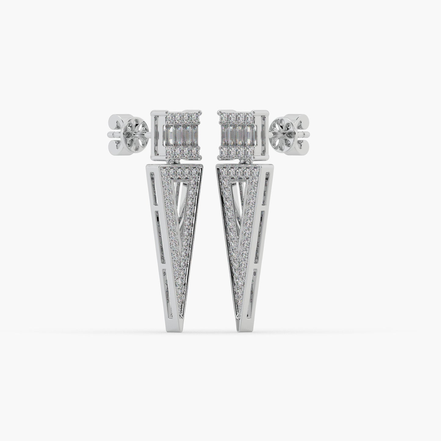 Guru Jewel's Round And Baugget Diamond Studded Fascinating Earrings For Her