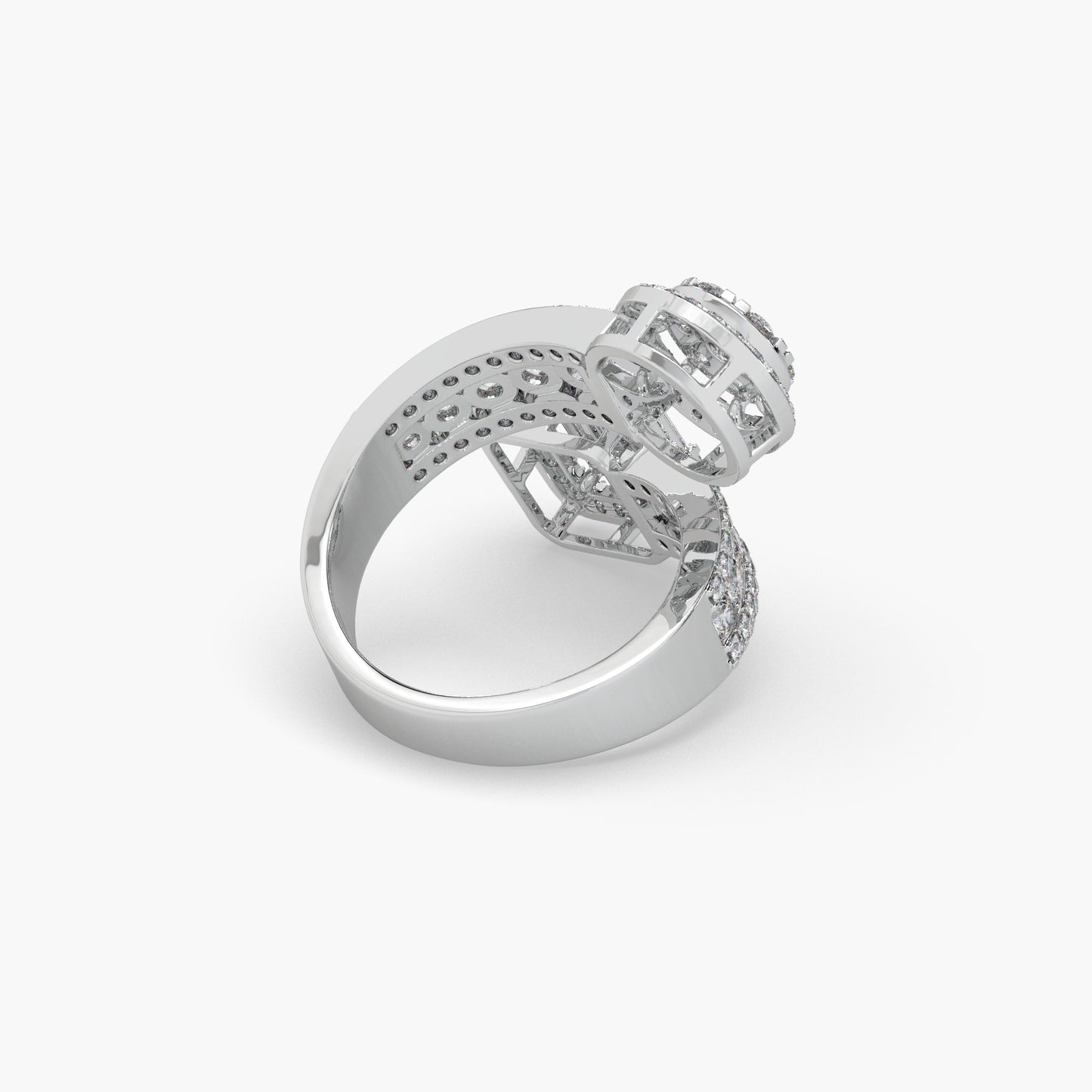 Guru Jewel's Round And Bugget Studded Fascinating Silver Ring For Her