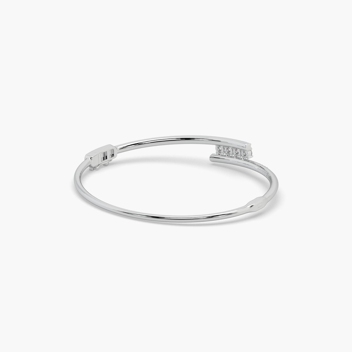 Guru Jewel's Round Diamond Studded Fascinating Silver Bracelet For Her