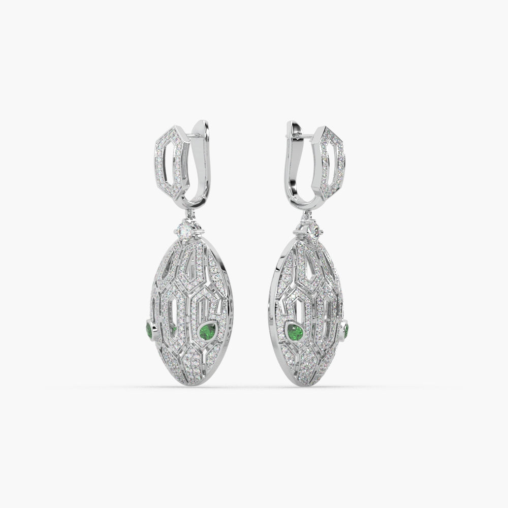 Guru Jewel's Wonderful Round Diamond Studded In Silver Earrings For Her